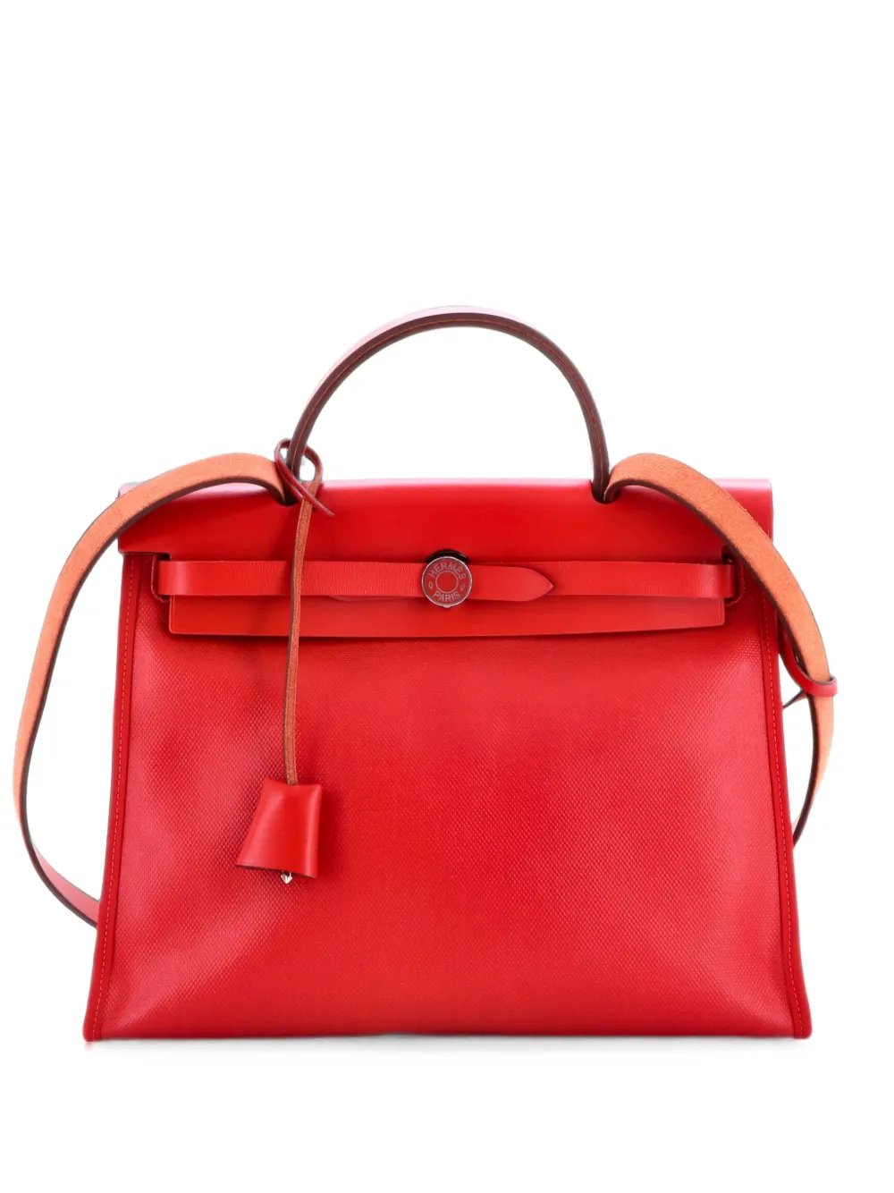 Herbag Zip Berline Vache Canvas and Leather 31 shoulder bag