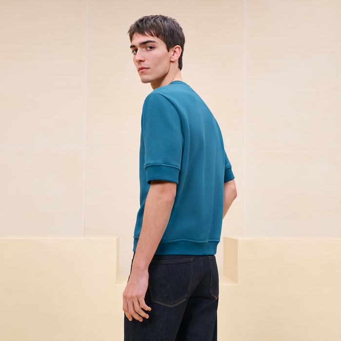 Pétrole "Metallerie Au Carre" T-shirt With Leather Detail