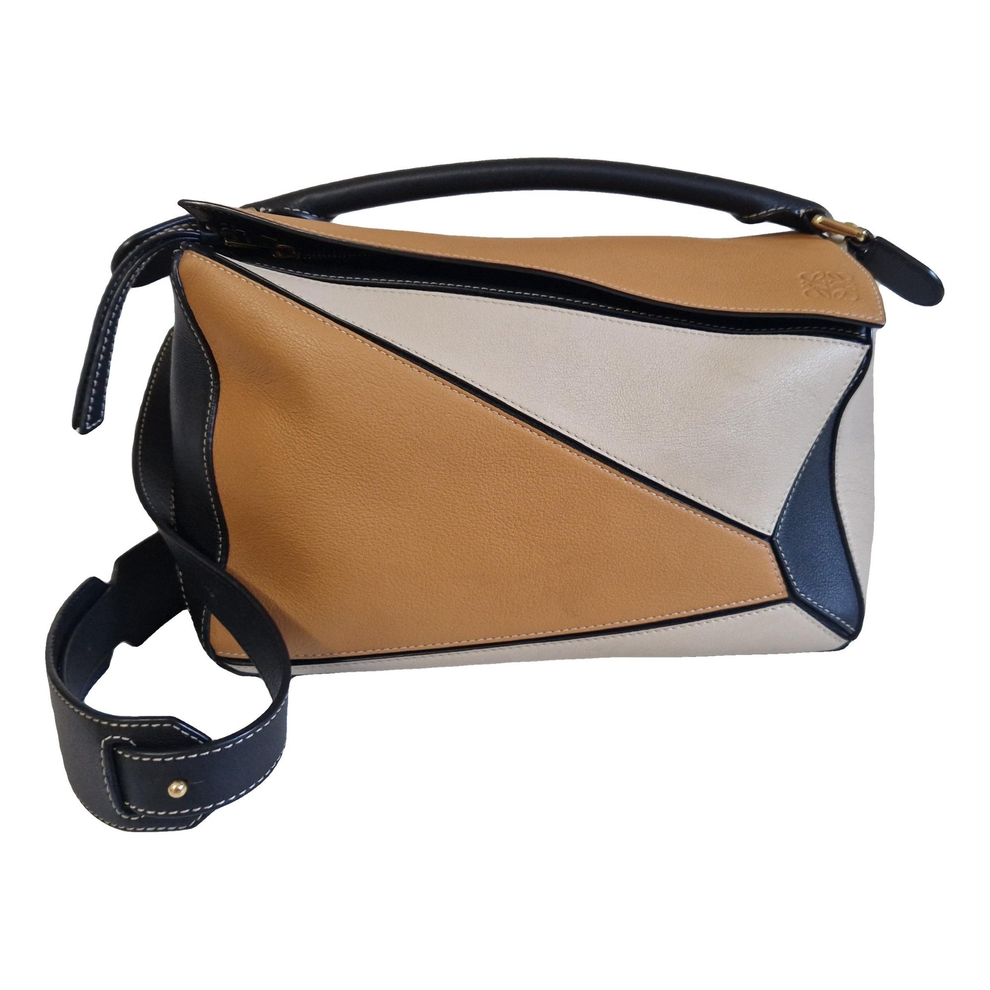Puzzle leather handbag