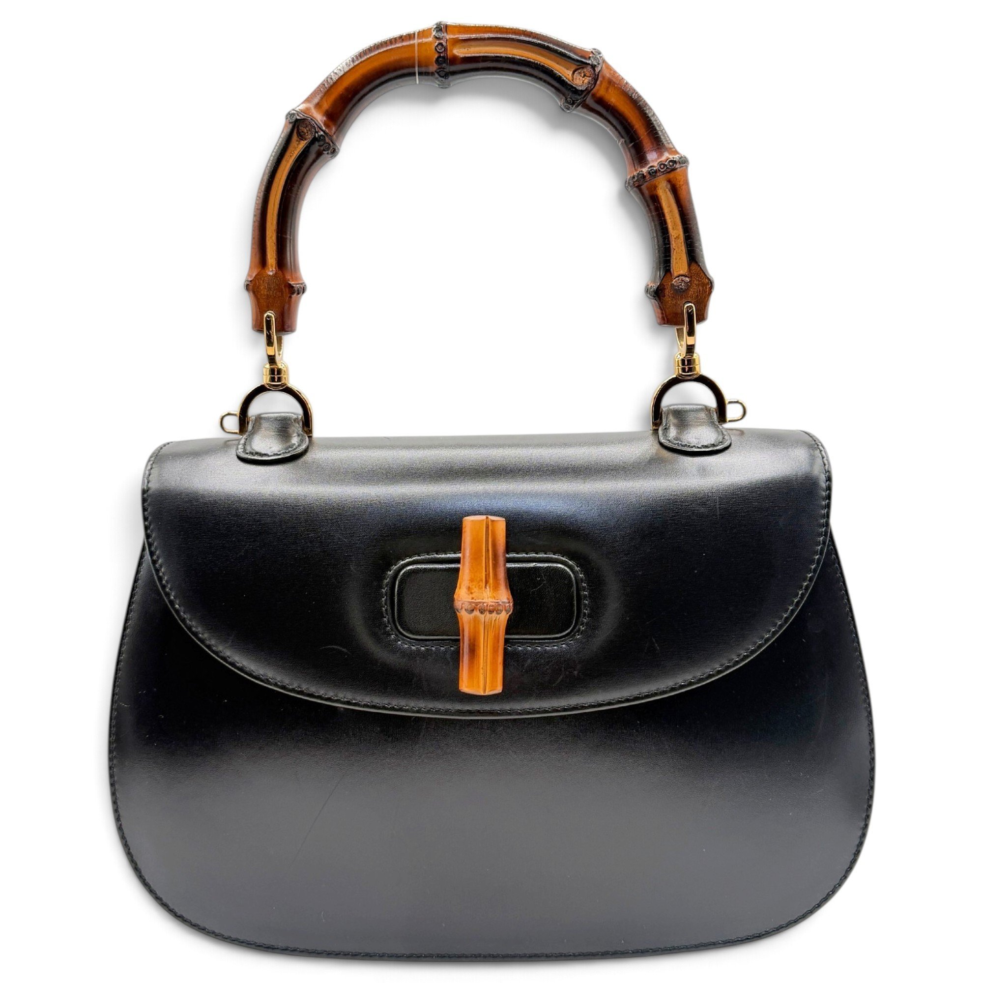 Convertible Bamboo Top Handle leather handbag