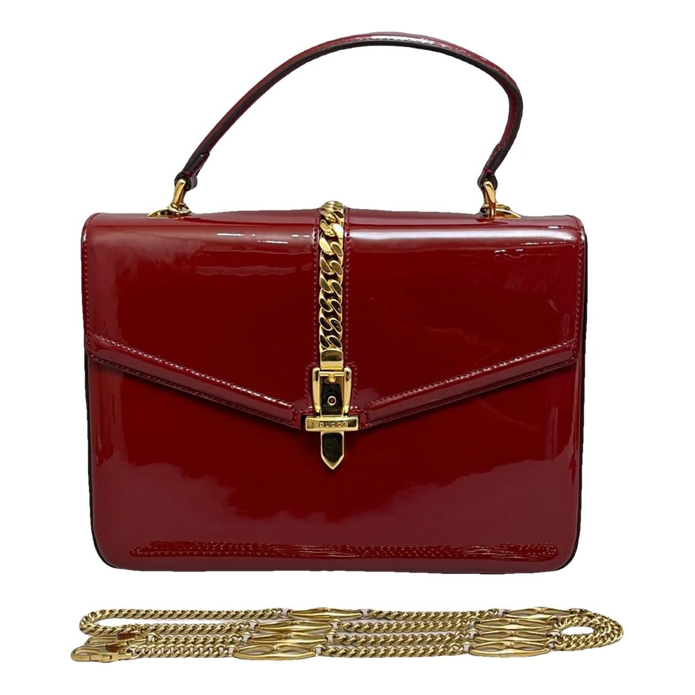 Sylvie Top Handle patent leather handbag