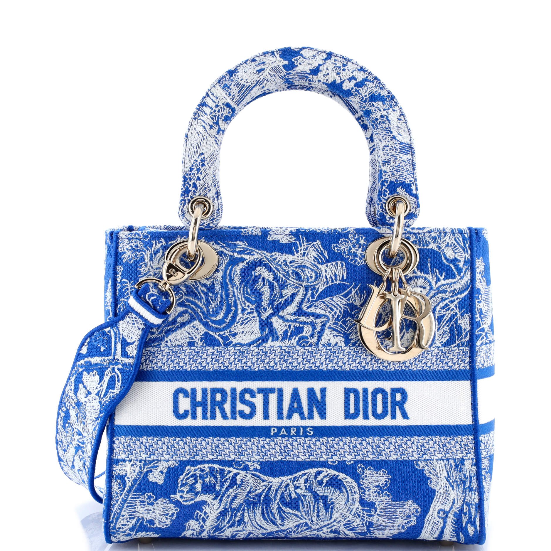 Dior Toile de Jouy Lady D-Lite Bag Embroidered Canvas