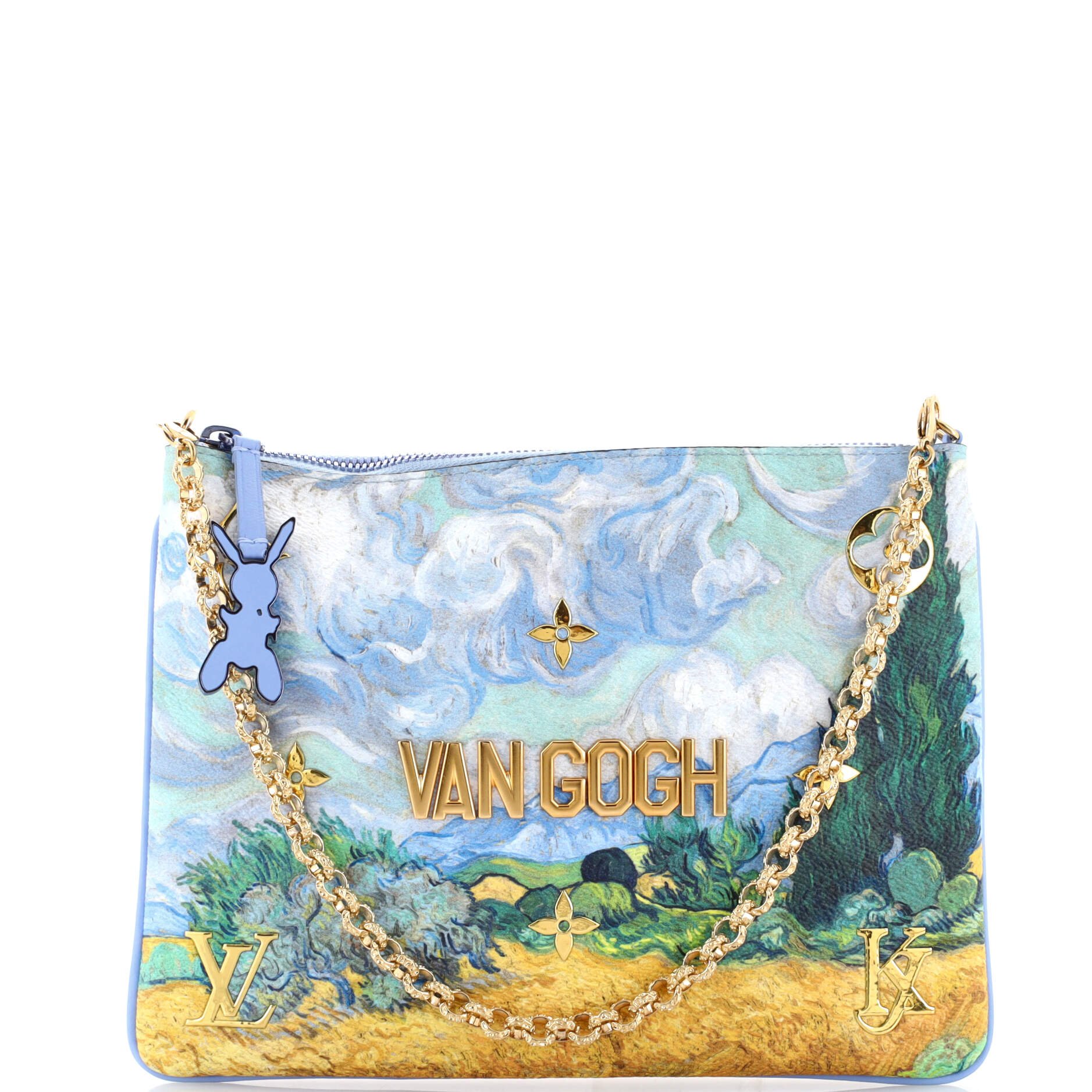 Pochette Clutch Limited Edition Jeff Koons Van Gogh Print Canvas
