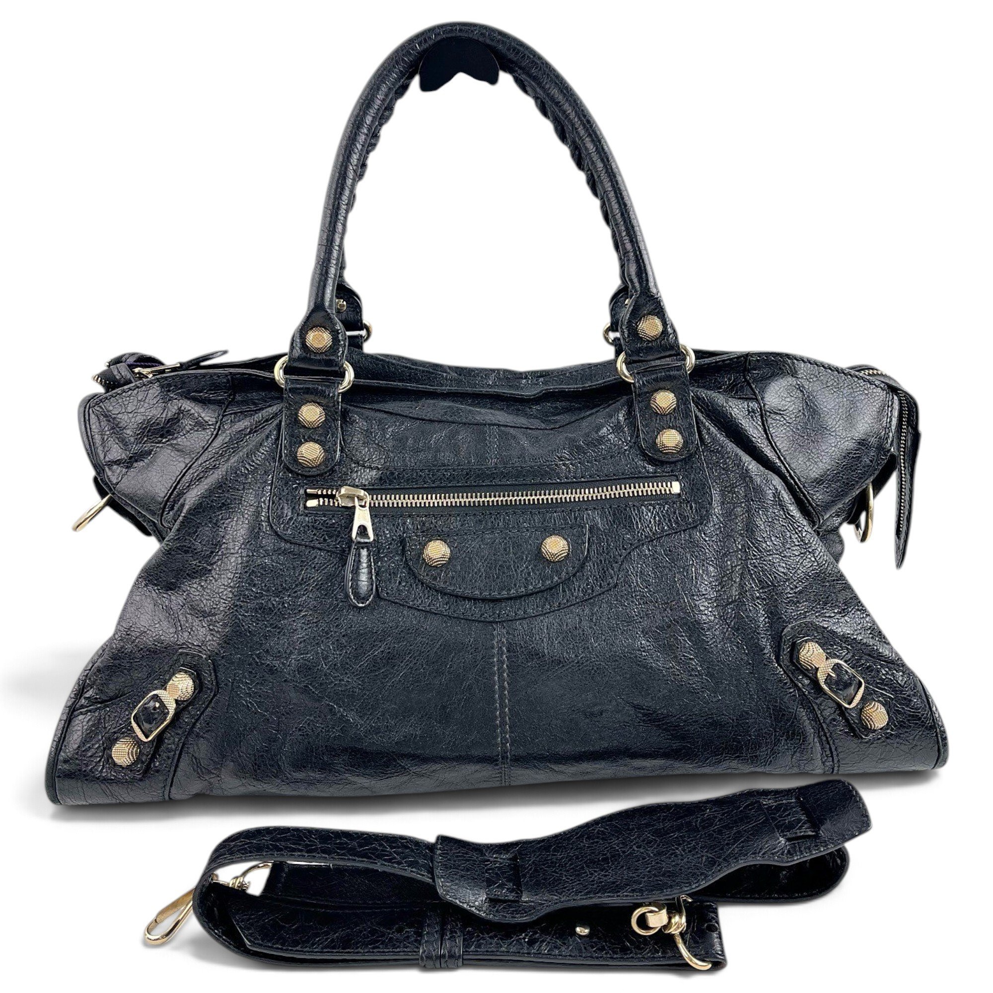 City leather handbag