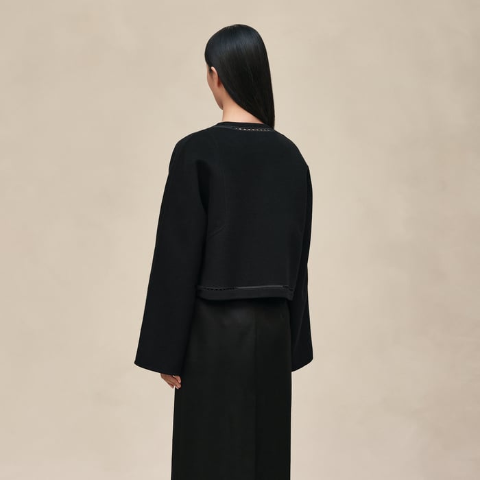 Noir Cashmere Embroidered Jacket