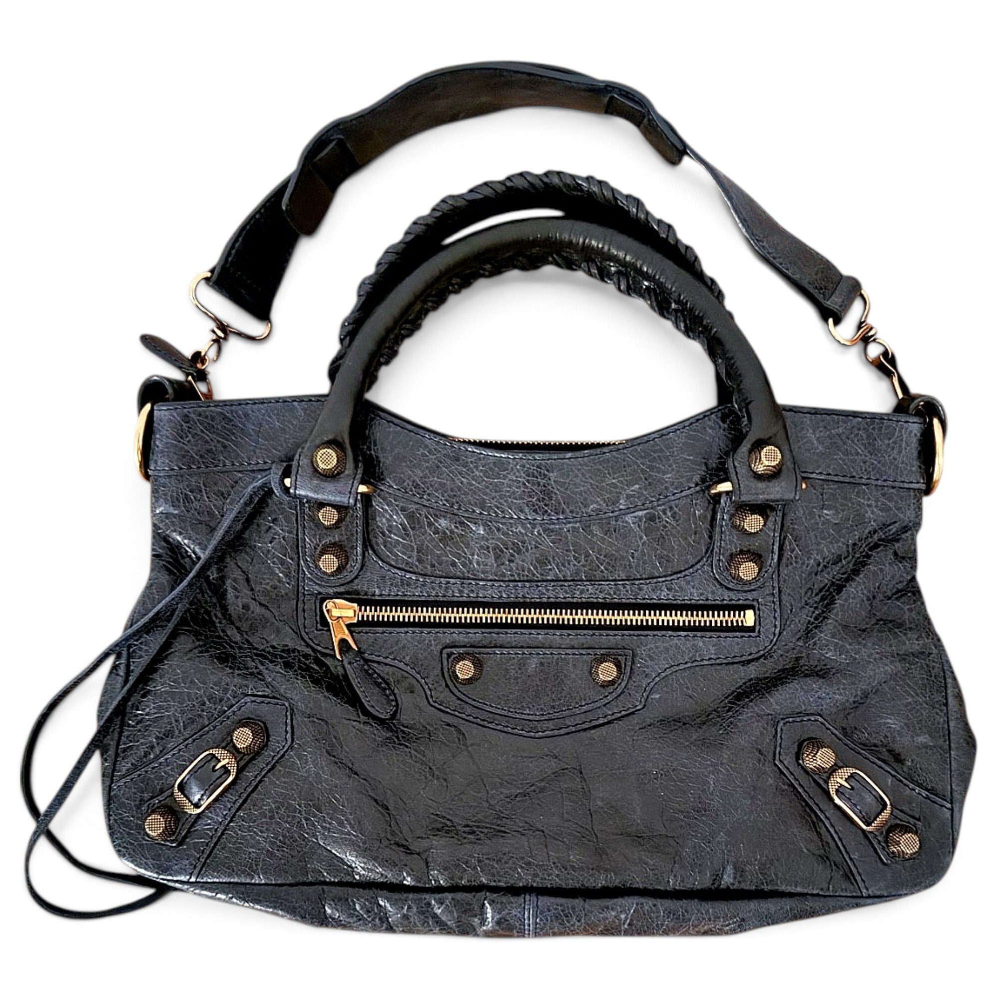 City leather handbag