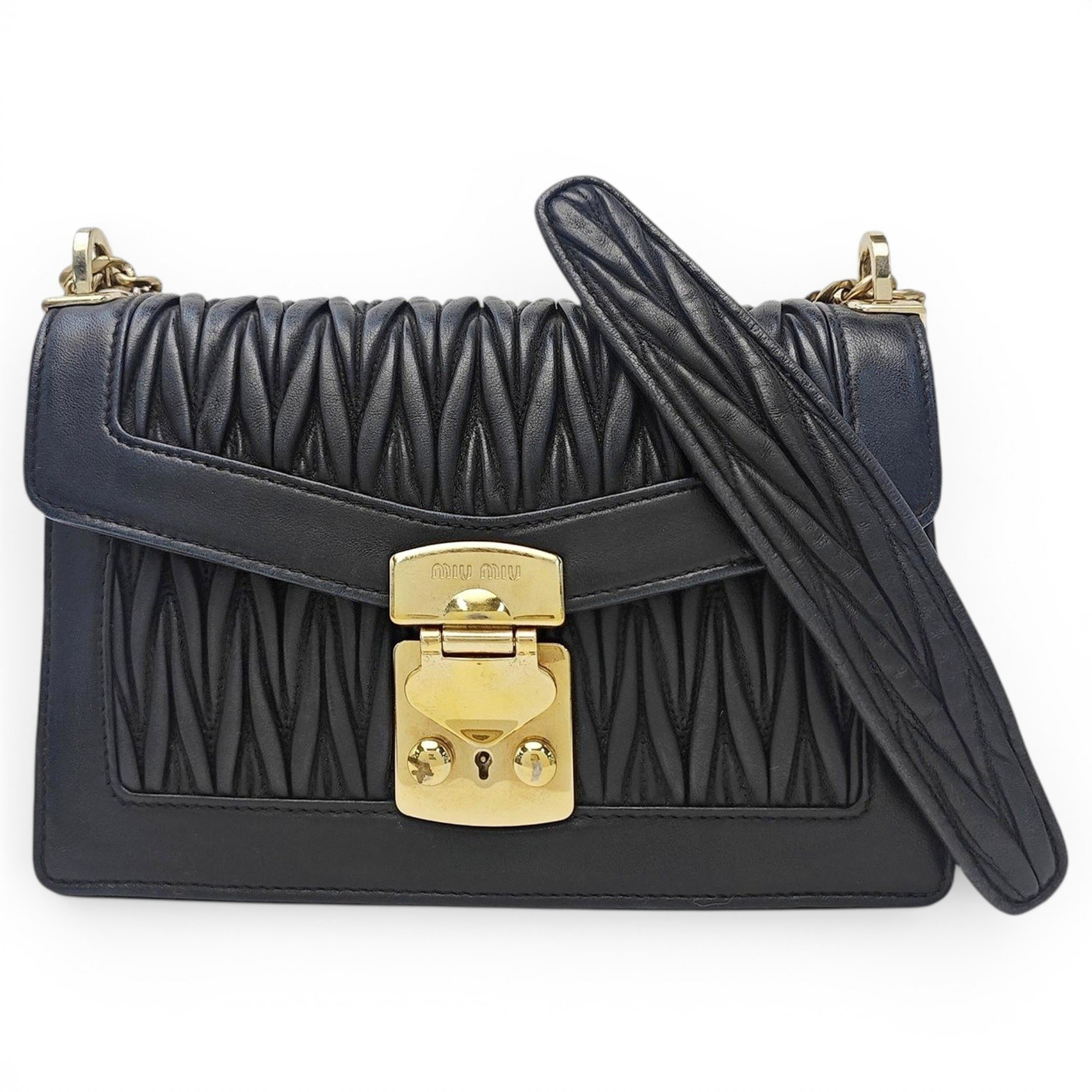 Miu Confidential leather handbag