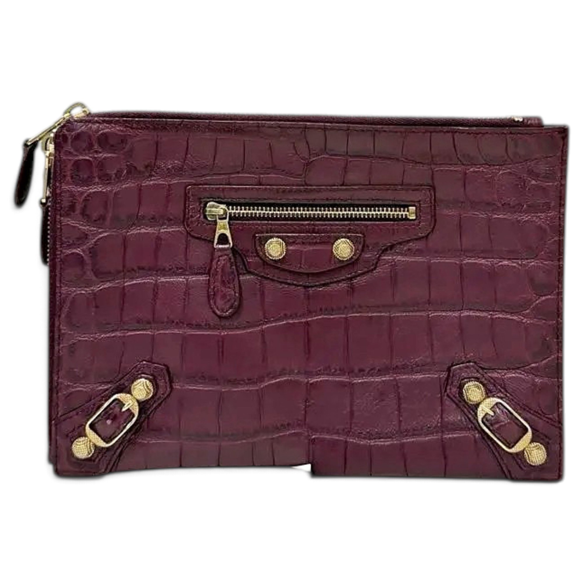 Leather clutch bag
