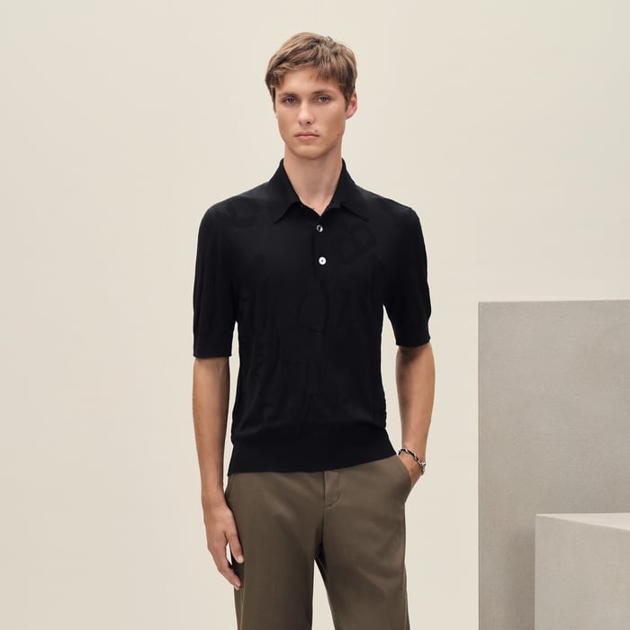 Noir "Calligraphie Equestre" Polo Shirt