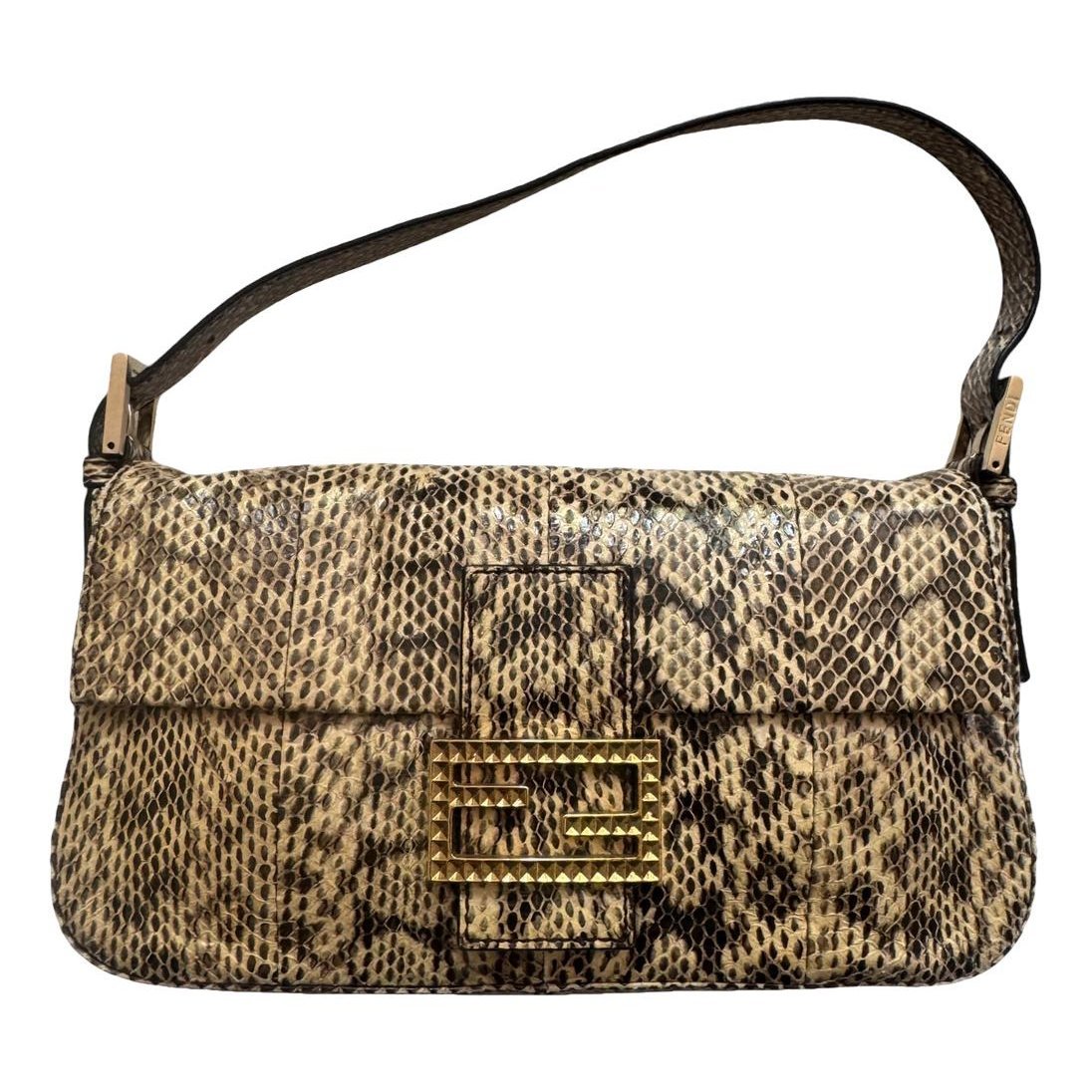 Baguette python handbag