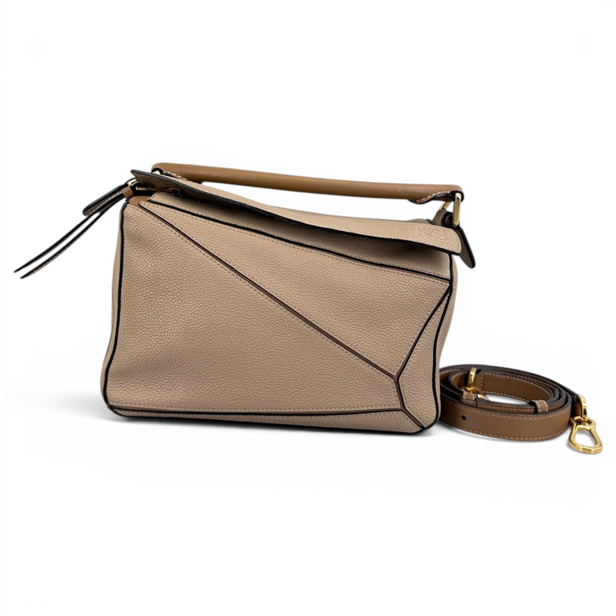 Puzzle leather handbag