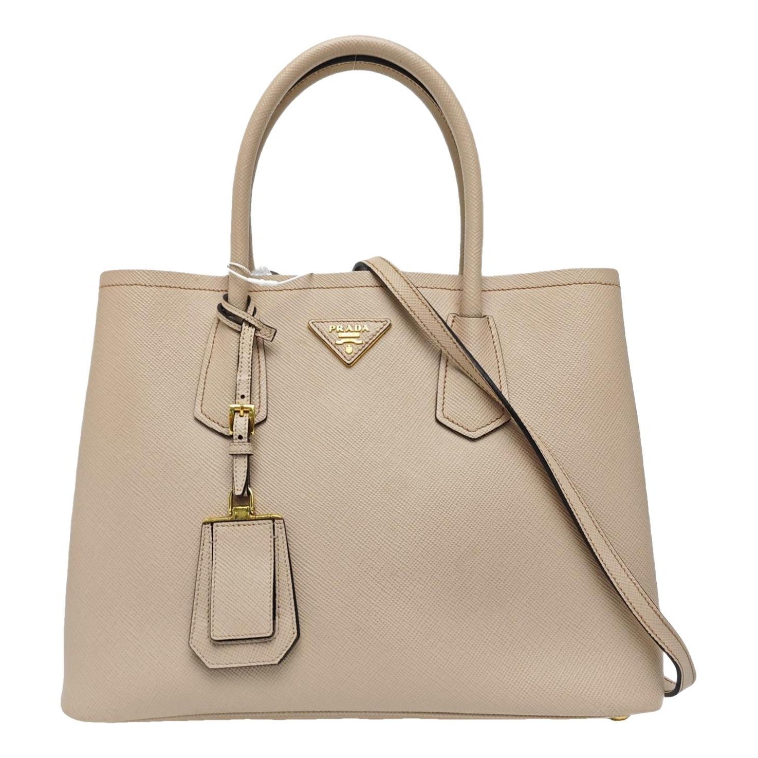 Double leather handbag