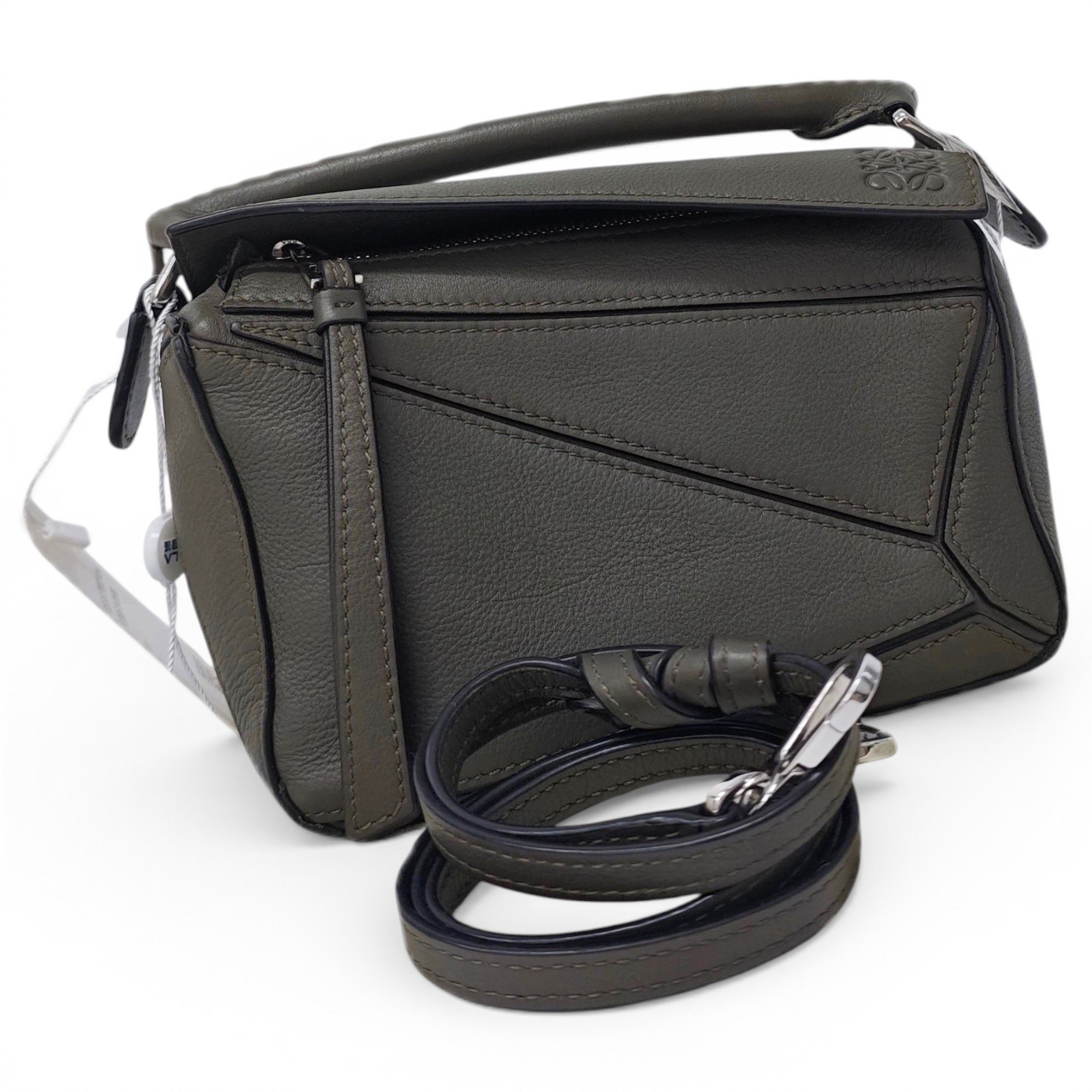 Puzzle leather handbag