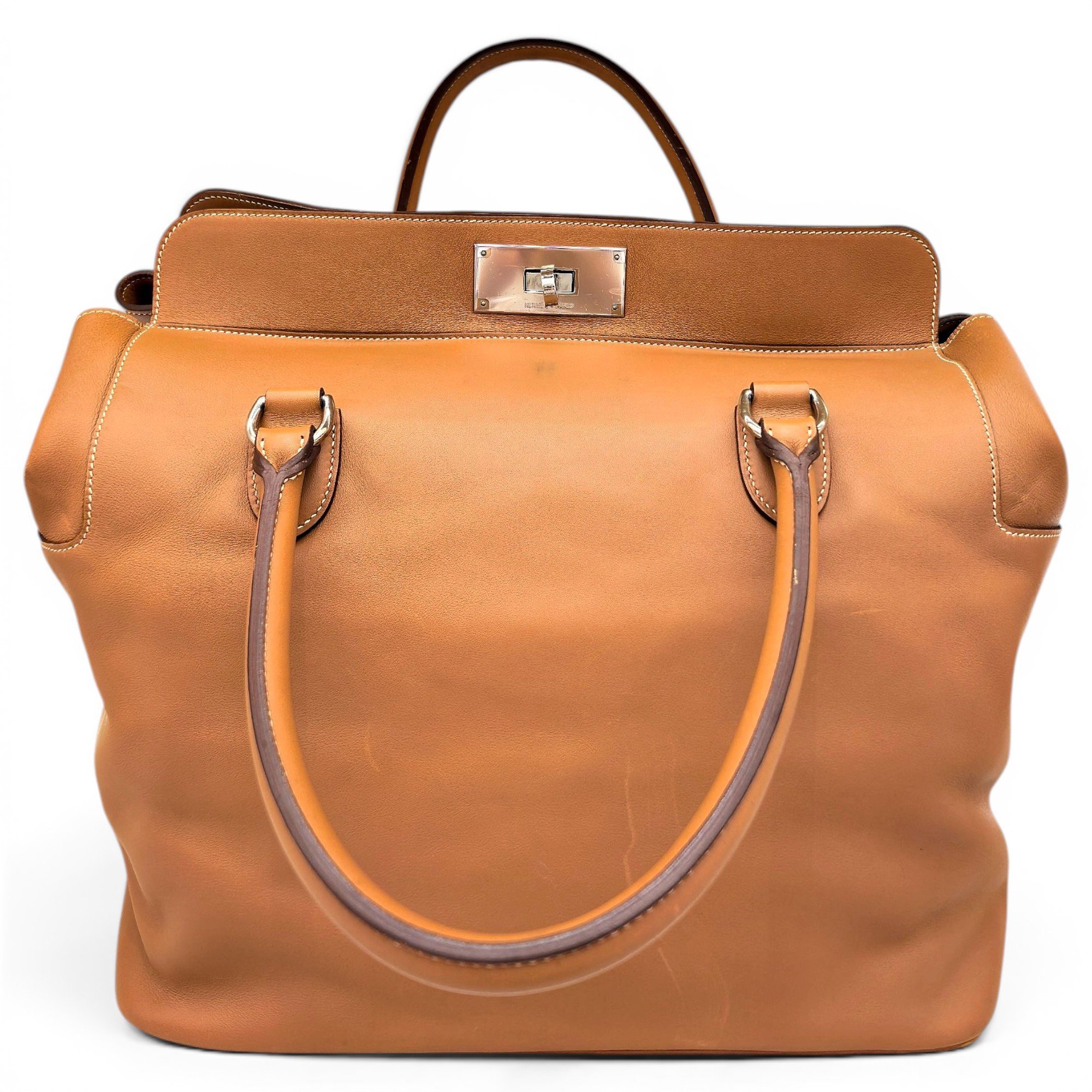 Toolbox leather handbag