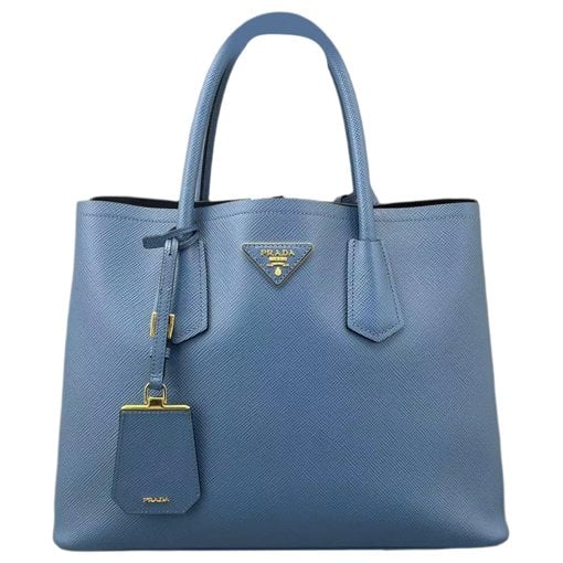 Double leather handbag