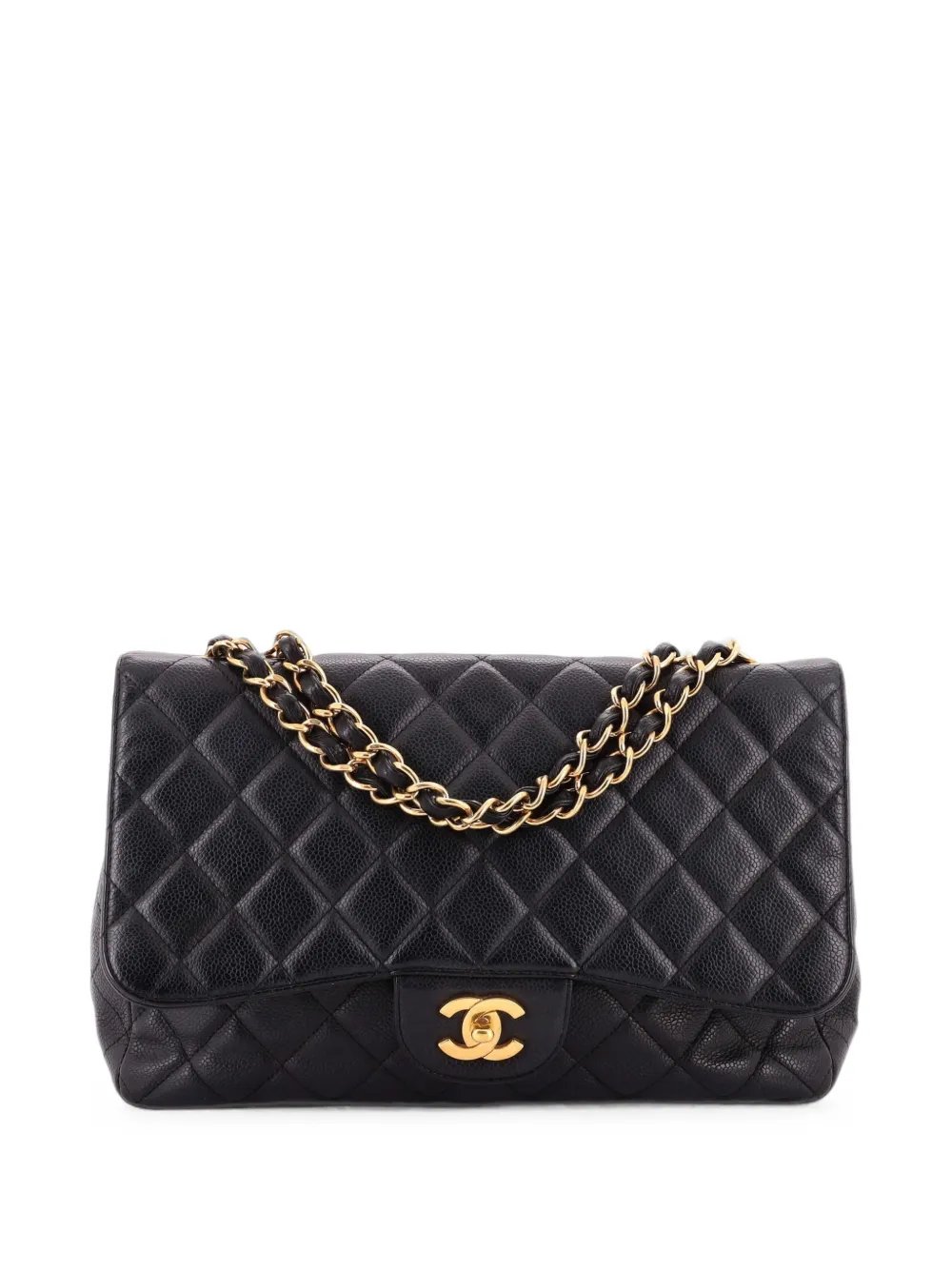 Classic Single Flap Bag Quilted Caviar Jumbo shoulder bag