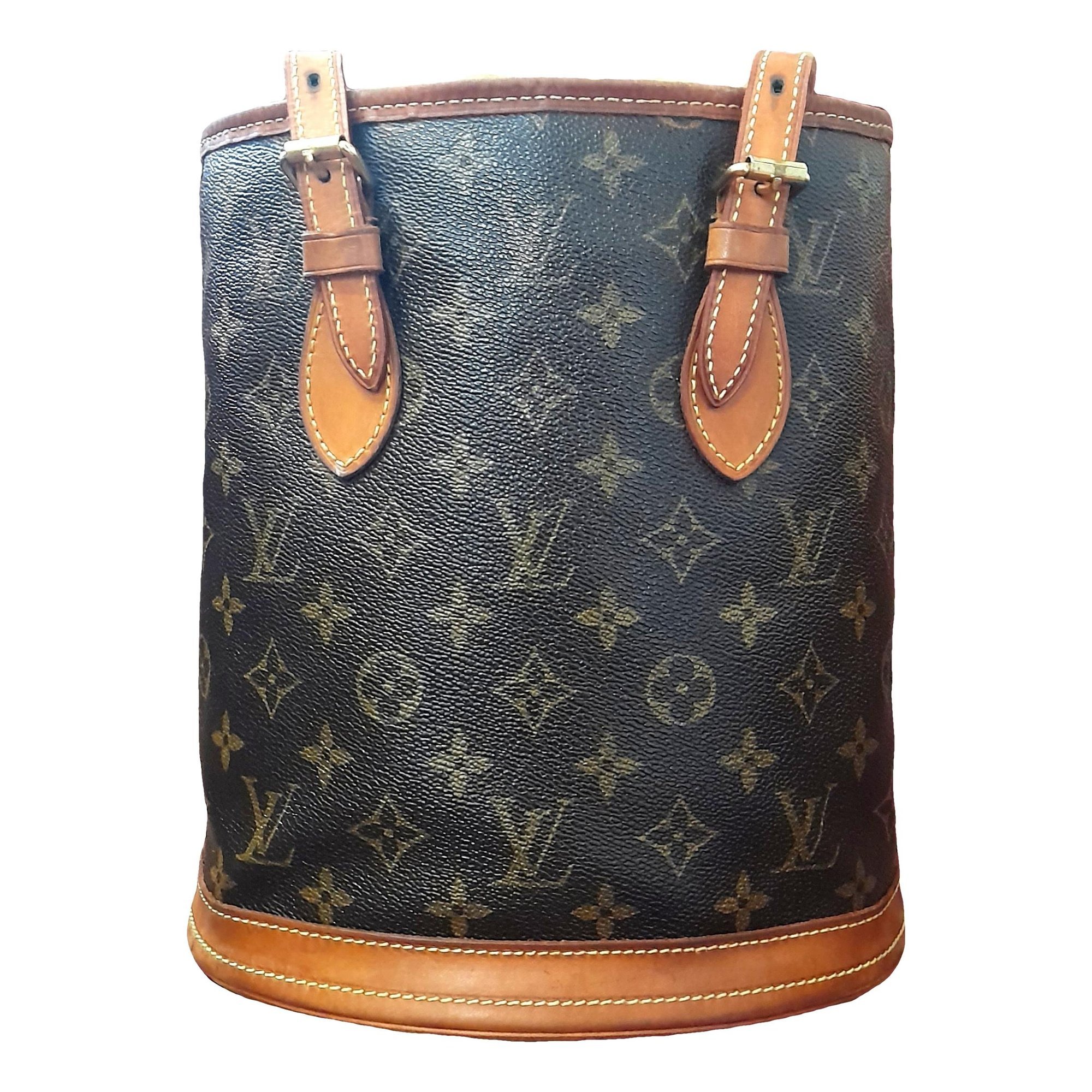 Bucket leather handbag