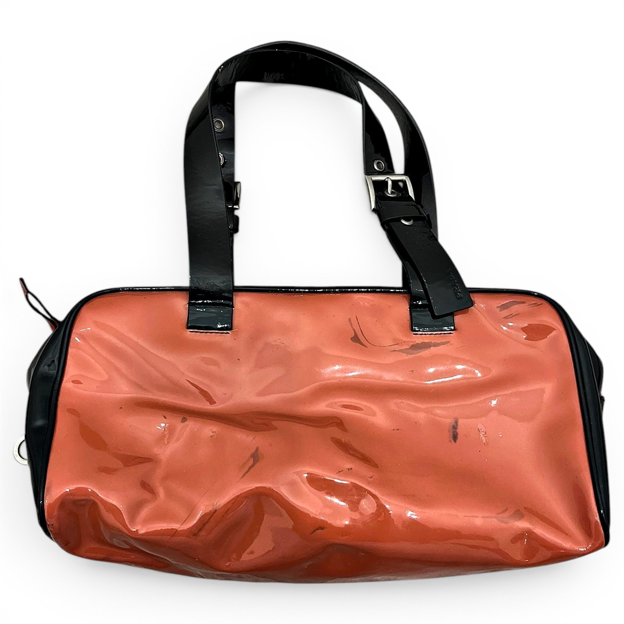 Bowling patent leather handbag