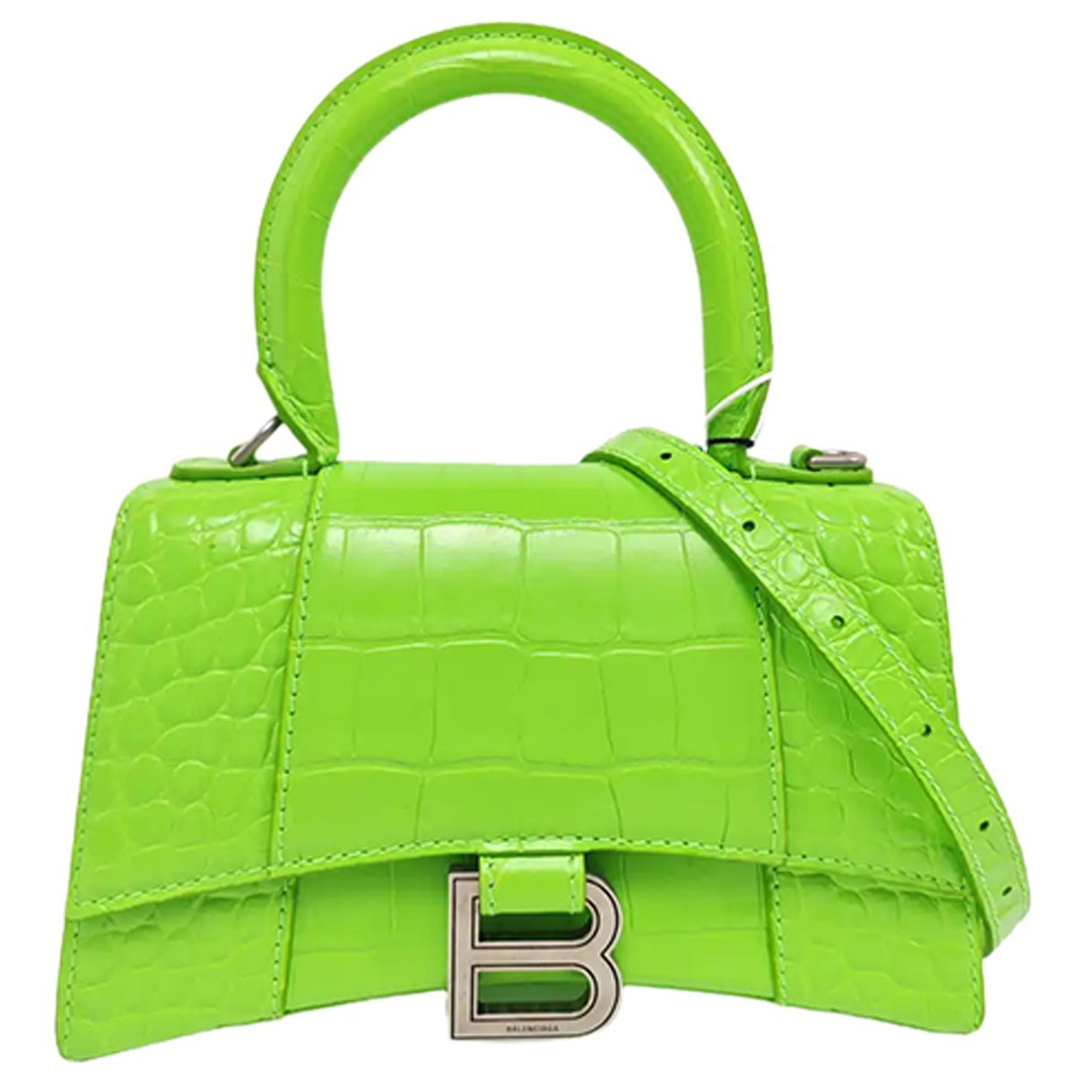 Hourglass leather handbag