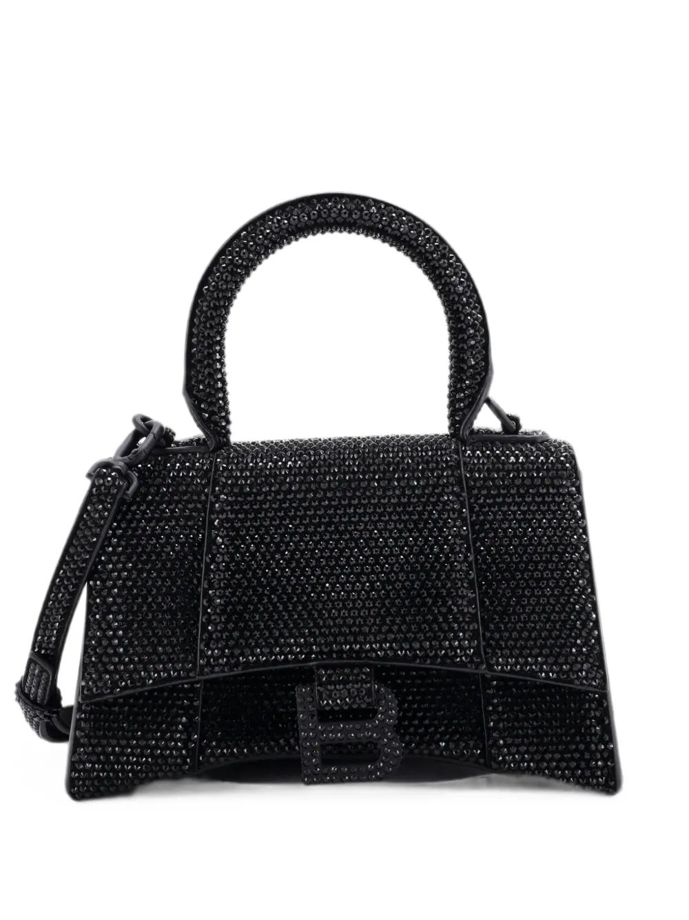 Hourglass Top Handle Bag Suede with Crystals XS crossbody bag