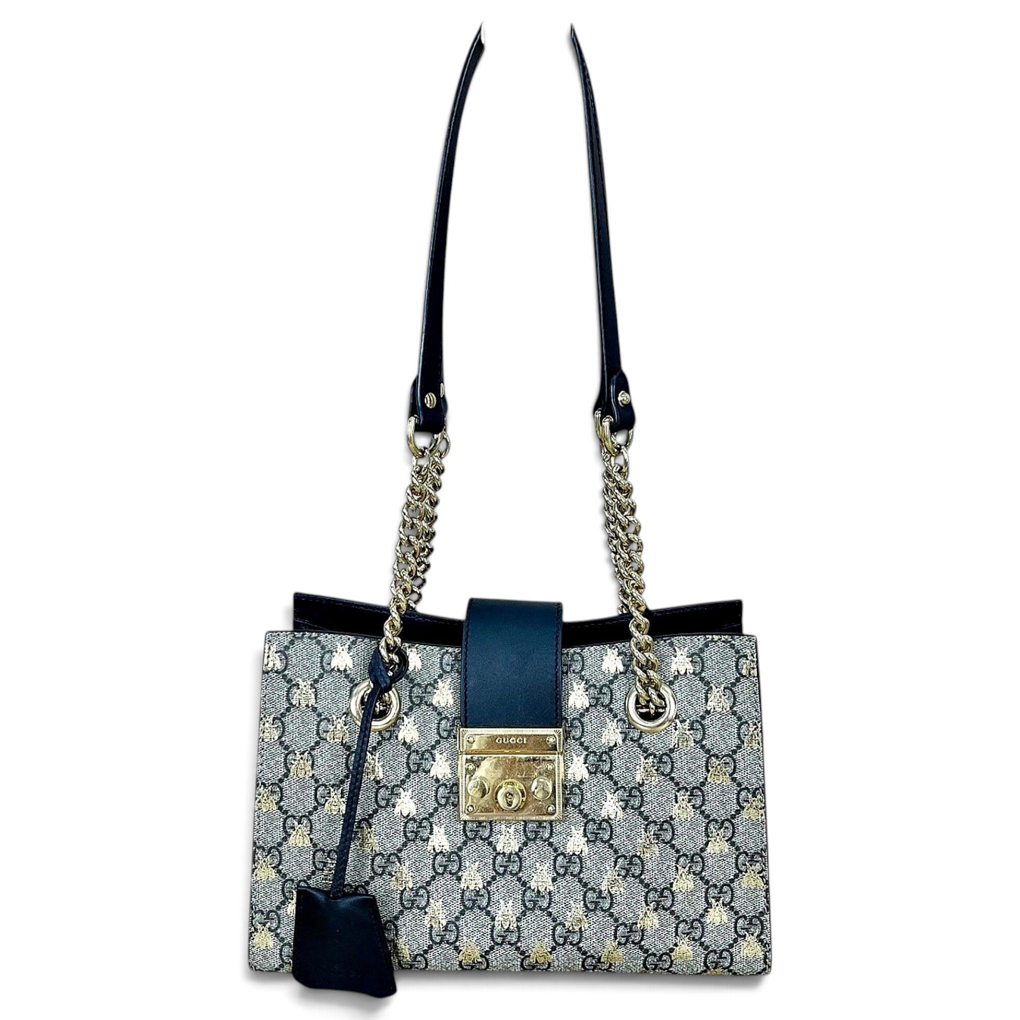 Padlock leather handbag