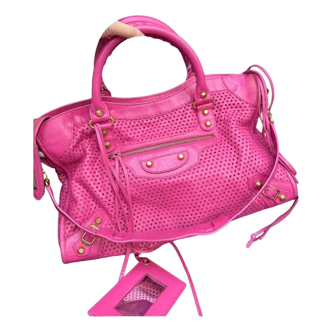 City leather handbag