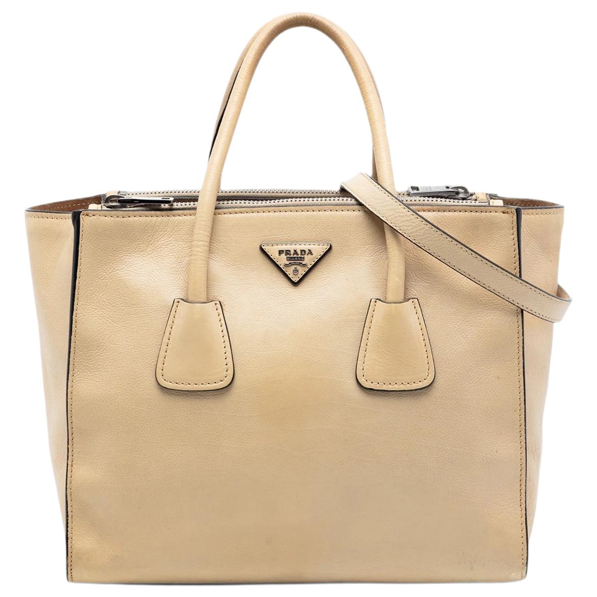 Double leather satchel