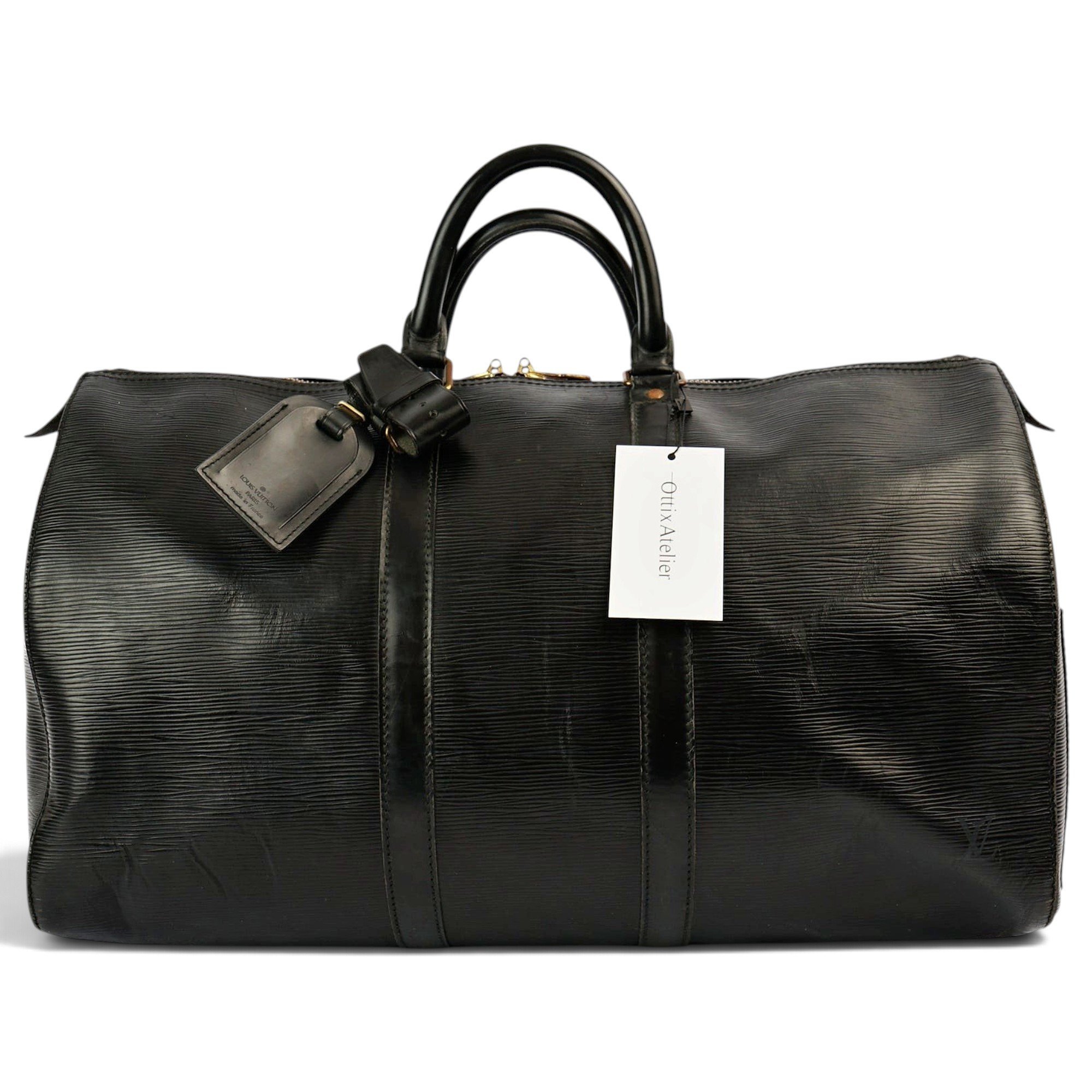 Keepall leather travel bag