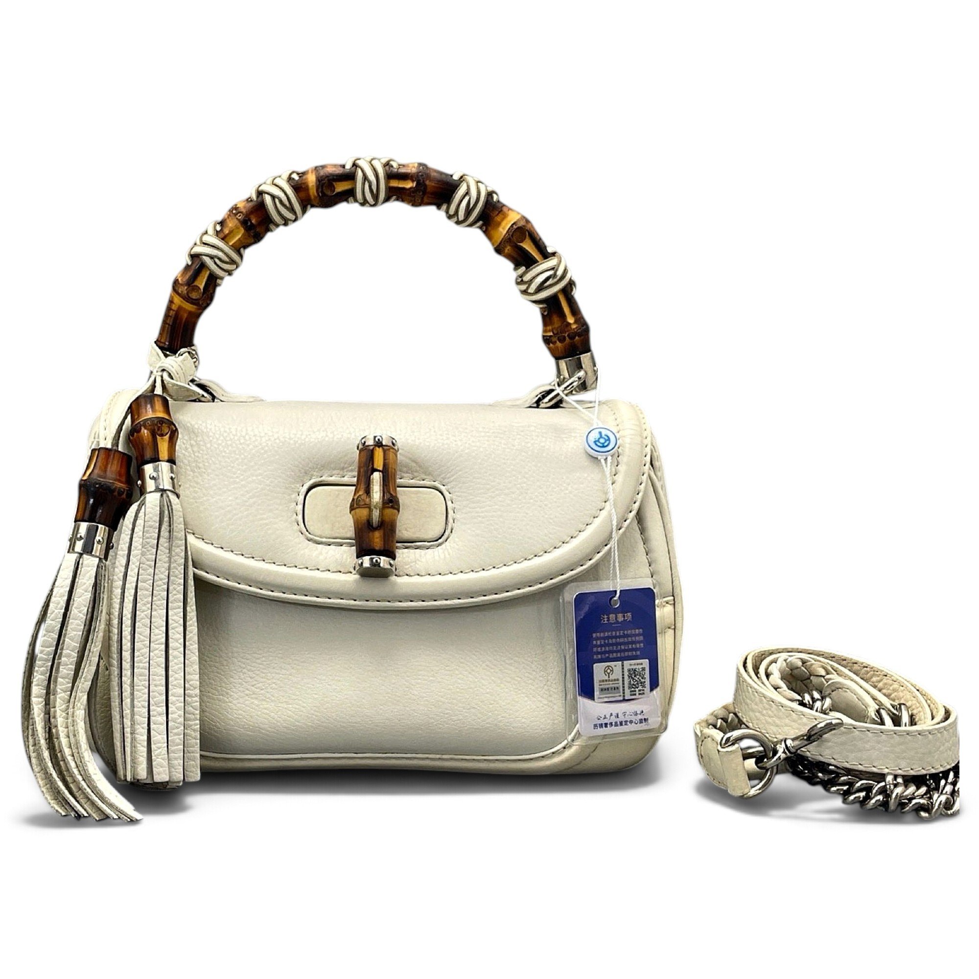 Bamboo Convertible Satchel leather handbag