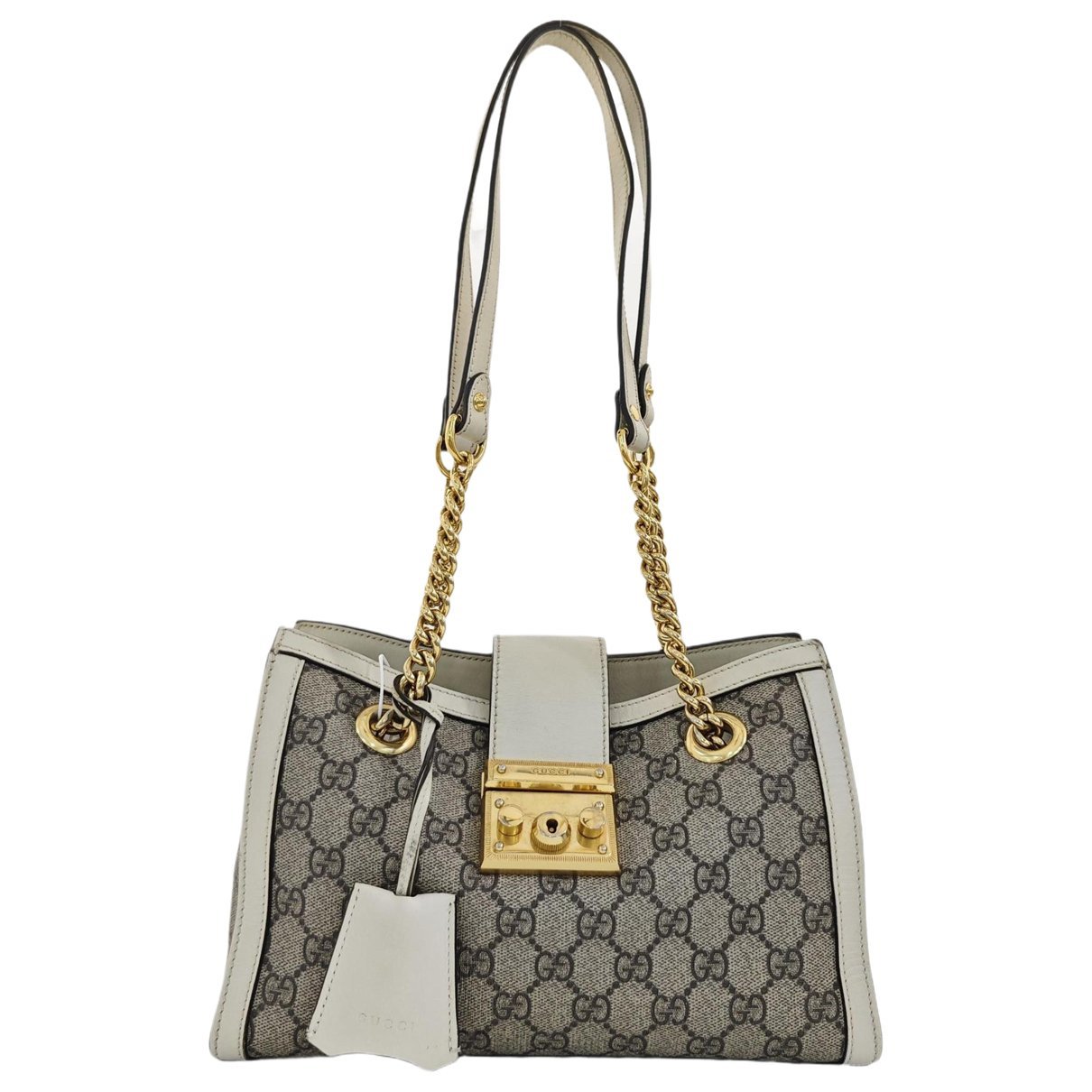 Padlock leather handbag
