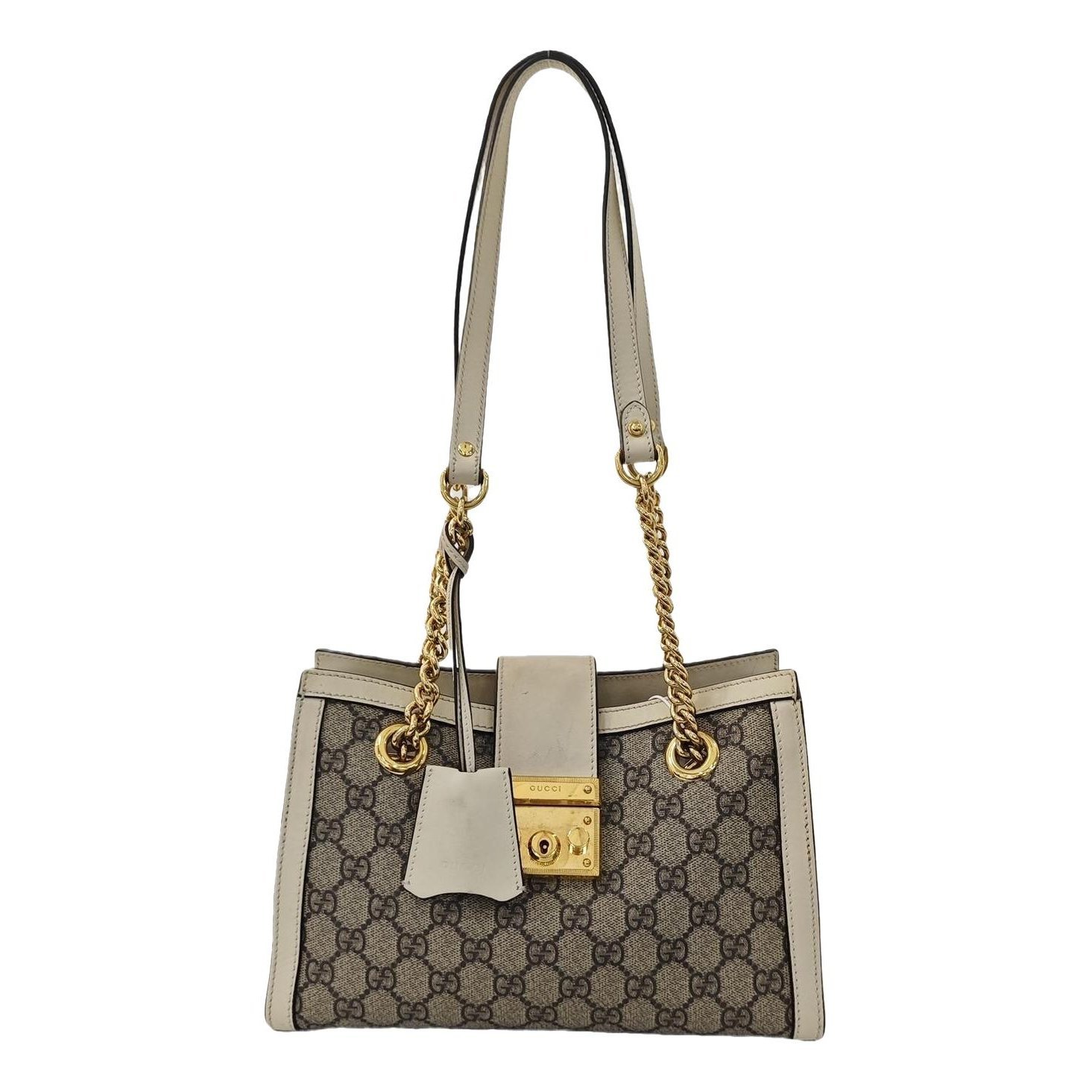 Padlock leather handbag