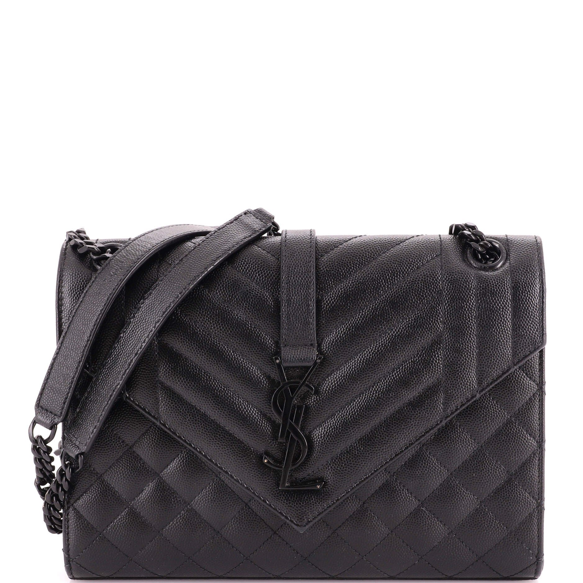 Classic Monogram Envelope Satchel Mixed Matelasse Leather Medium