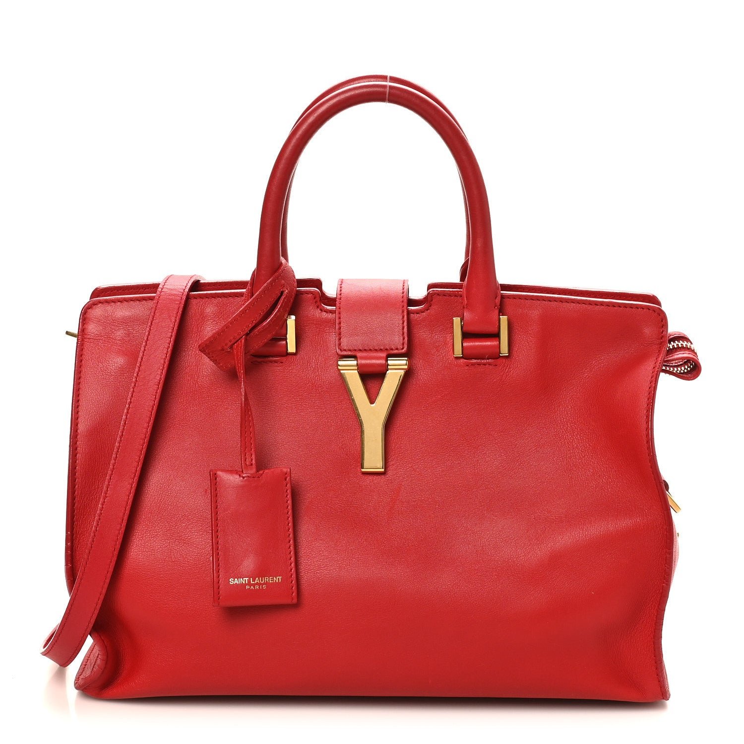 Saint Laurent Calfskin Small Classic Y Cabas Red