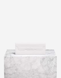 Hermes 
		Birkin Shadow Cut Clutch Swift New White    