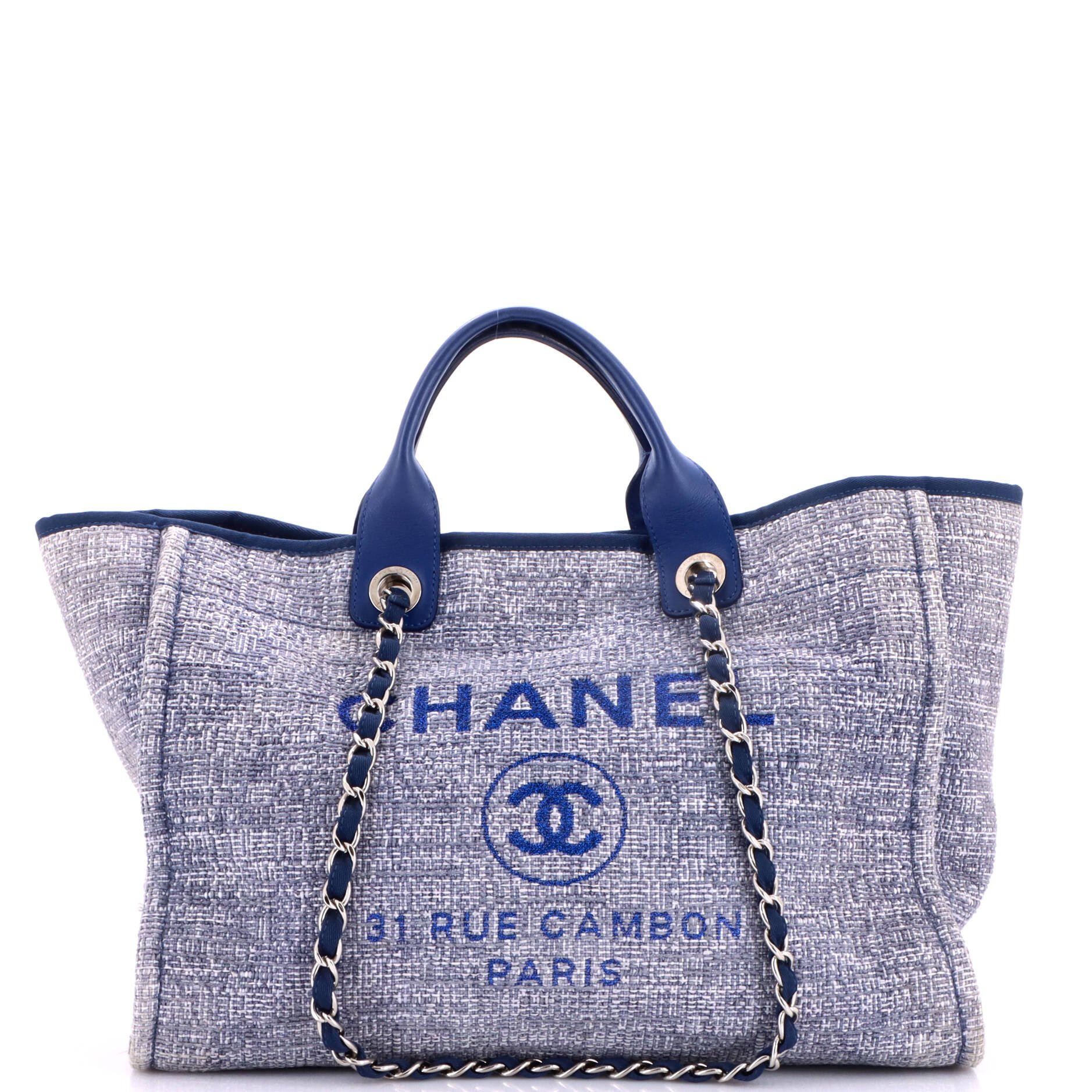 Deauville Tote Raffia with Glitter Detail Medium