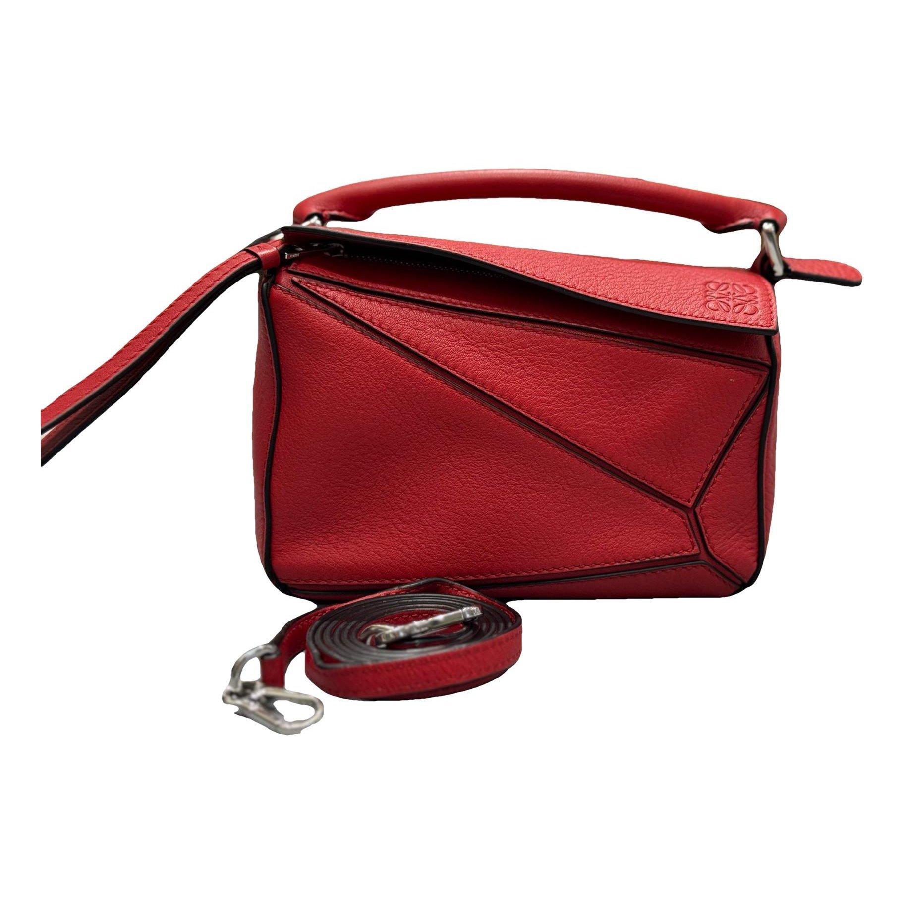 Puzzle leather handbag