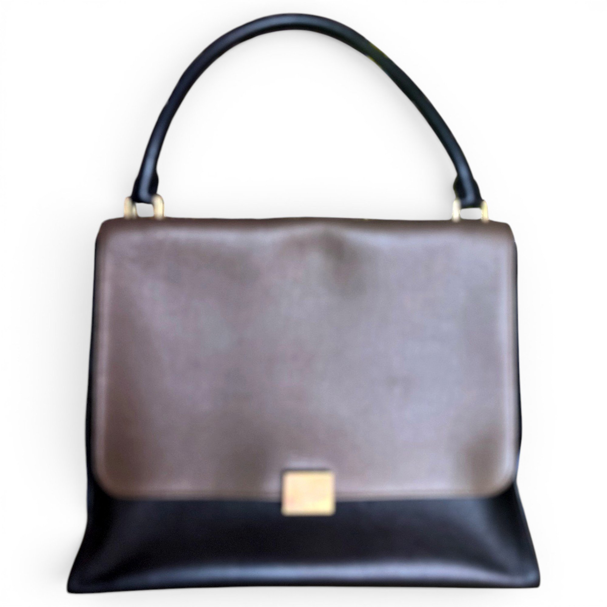 Trapèze leather handbag