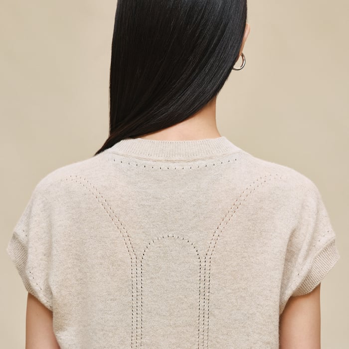 Beige Naturel Short-sleeve Sweater