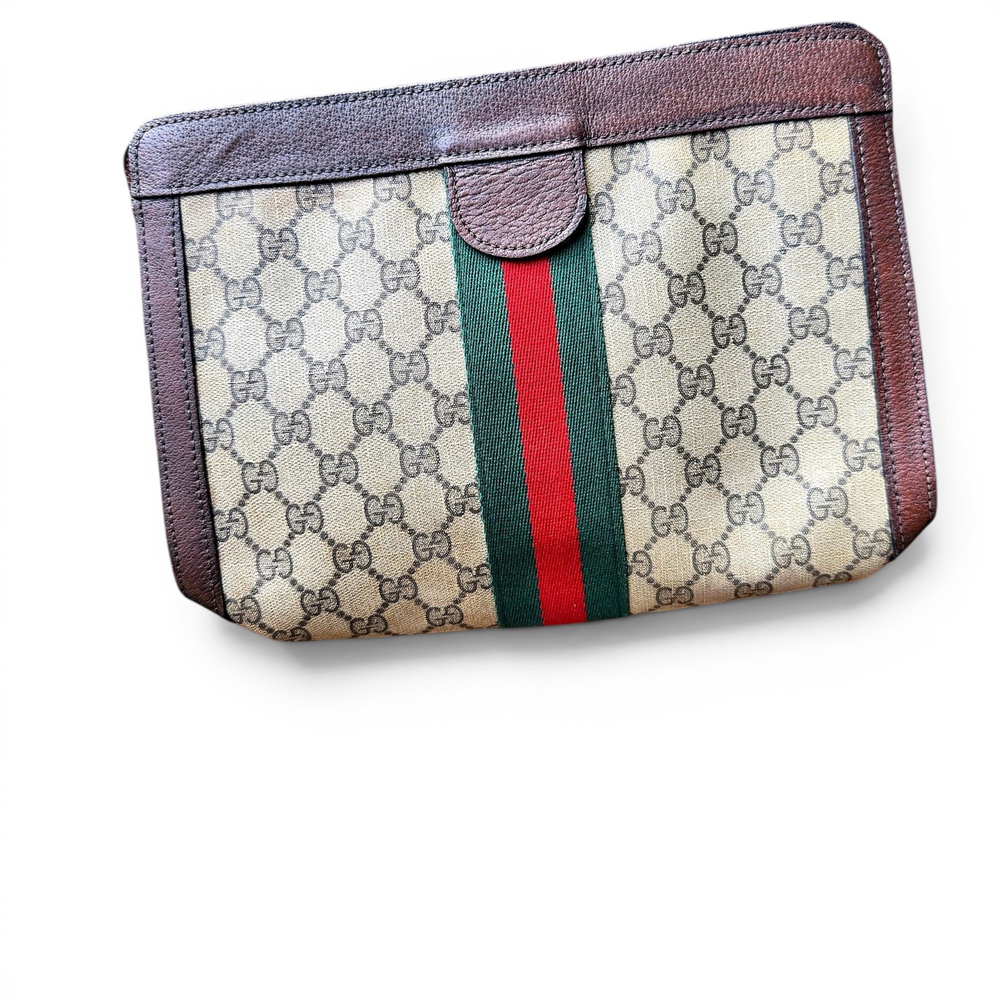 Ophidia leather clutch bag