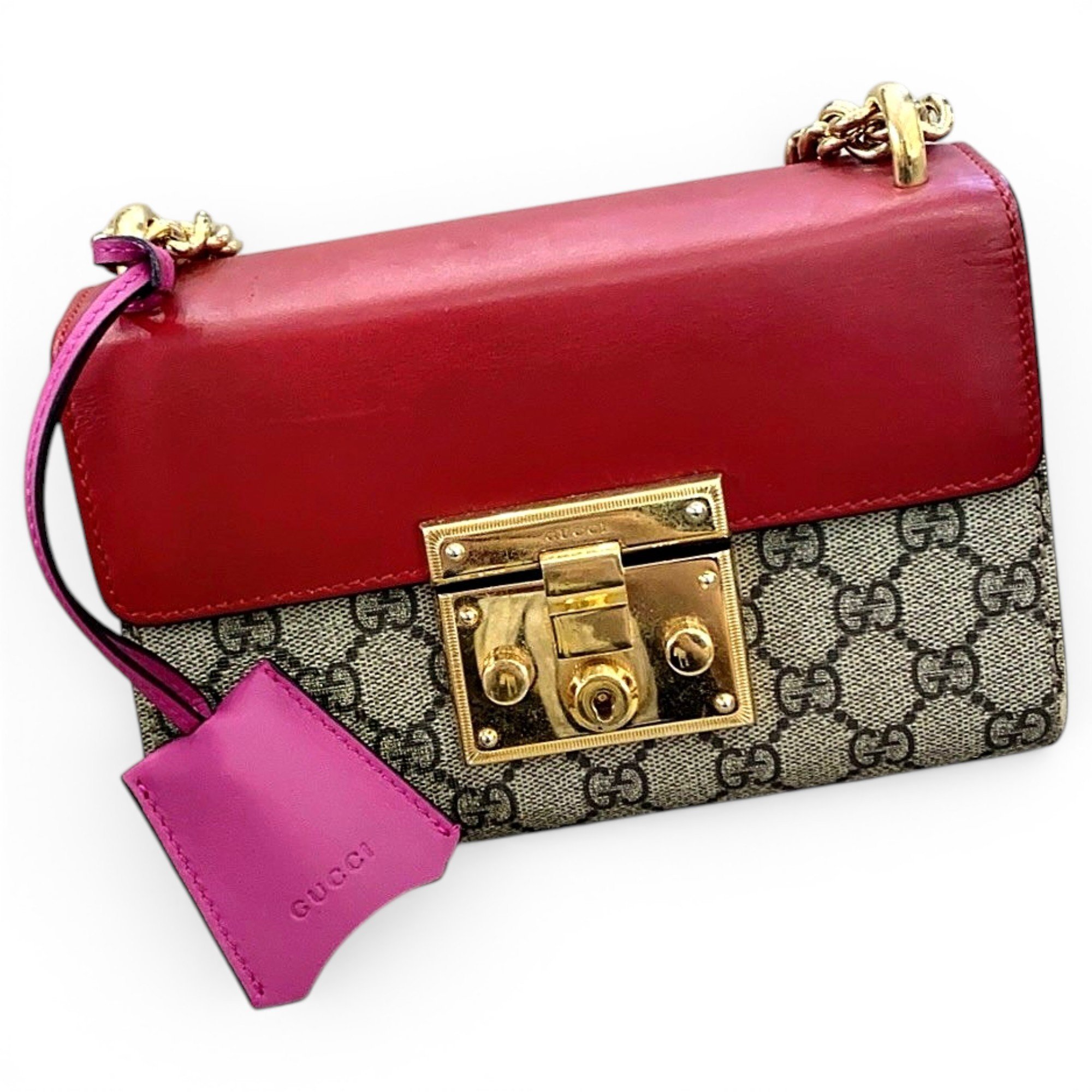 Padlock leather handbag