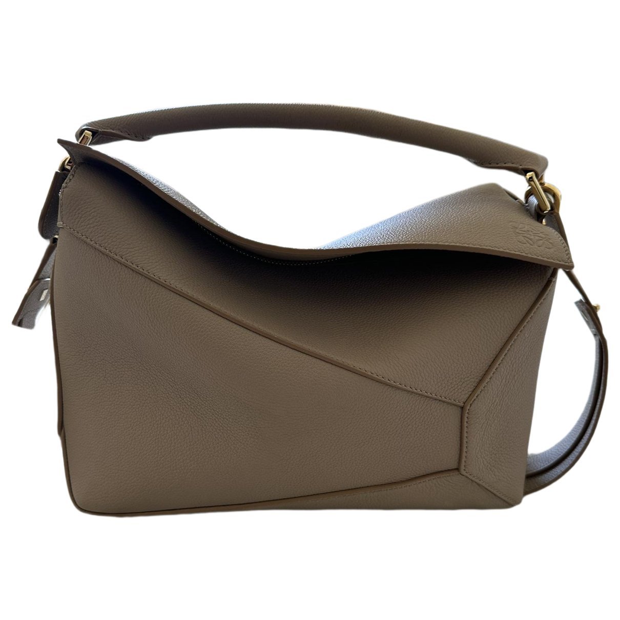 Puzzle leather handbag