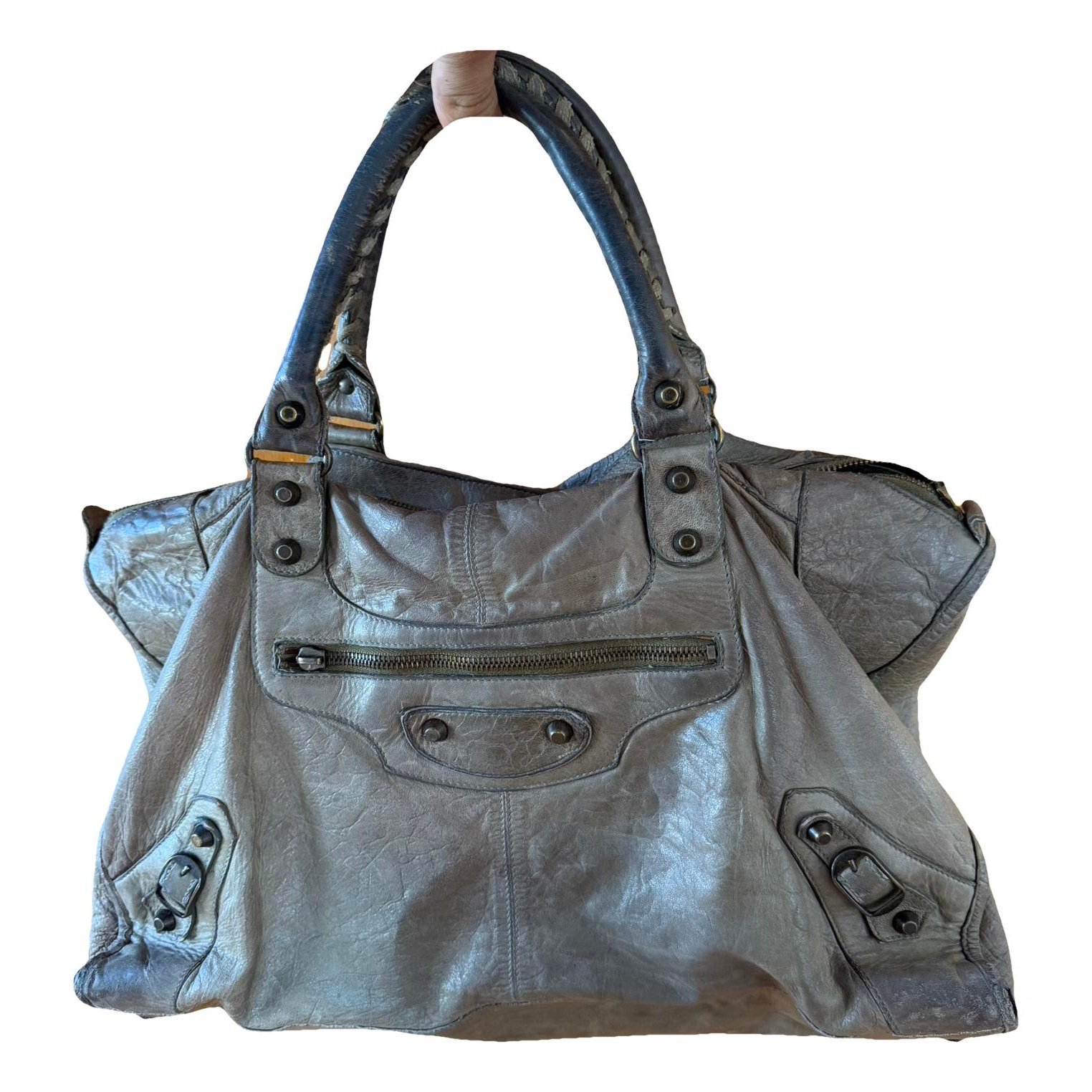 Work leather handbag