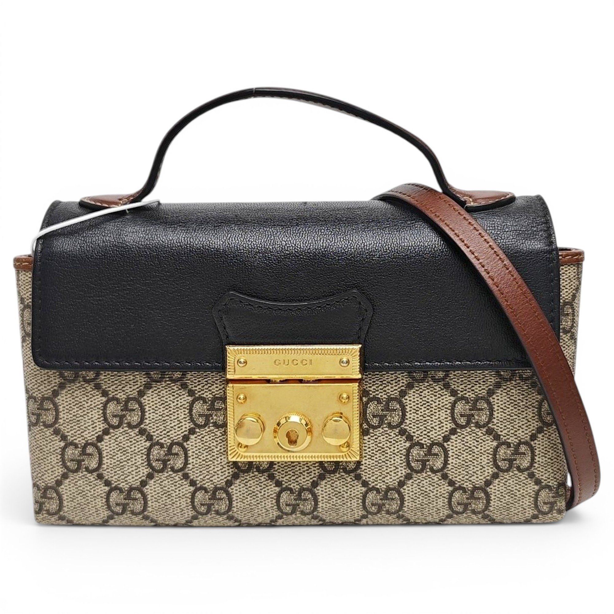 Padlock leather handbag