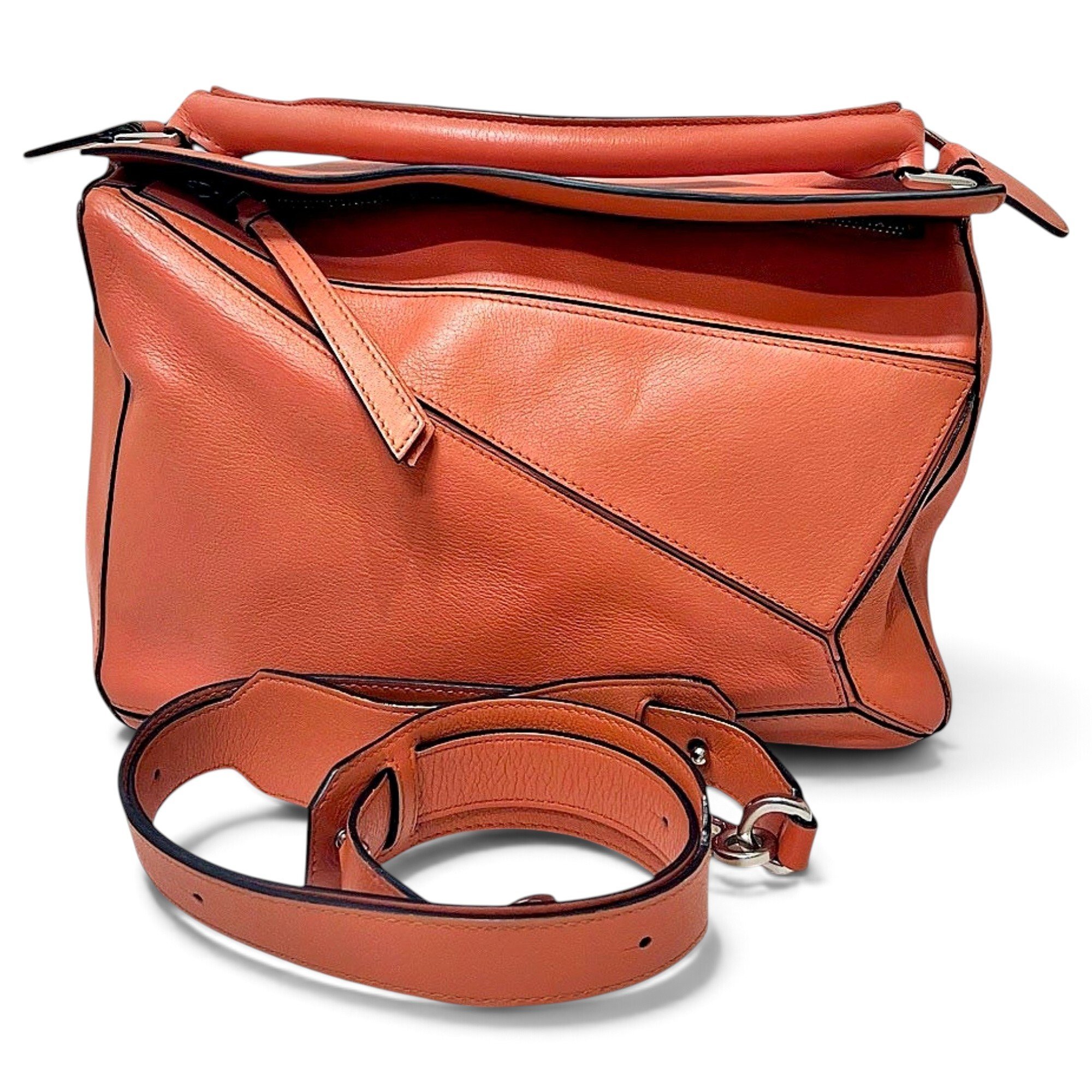 Puzzle leather handbag