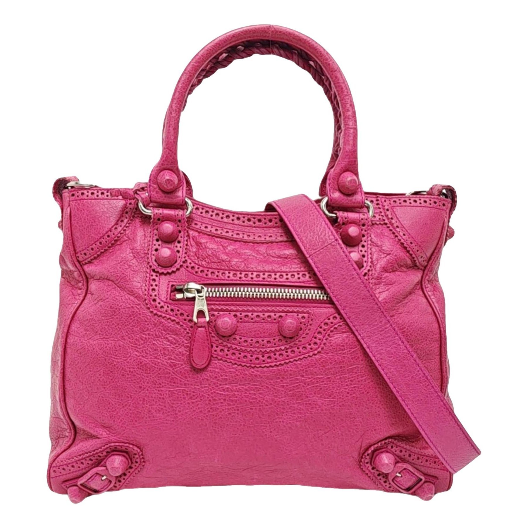 Town leather handbag