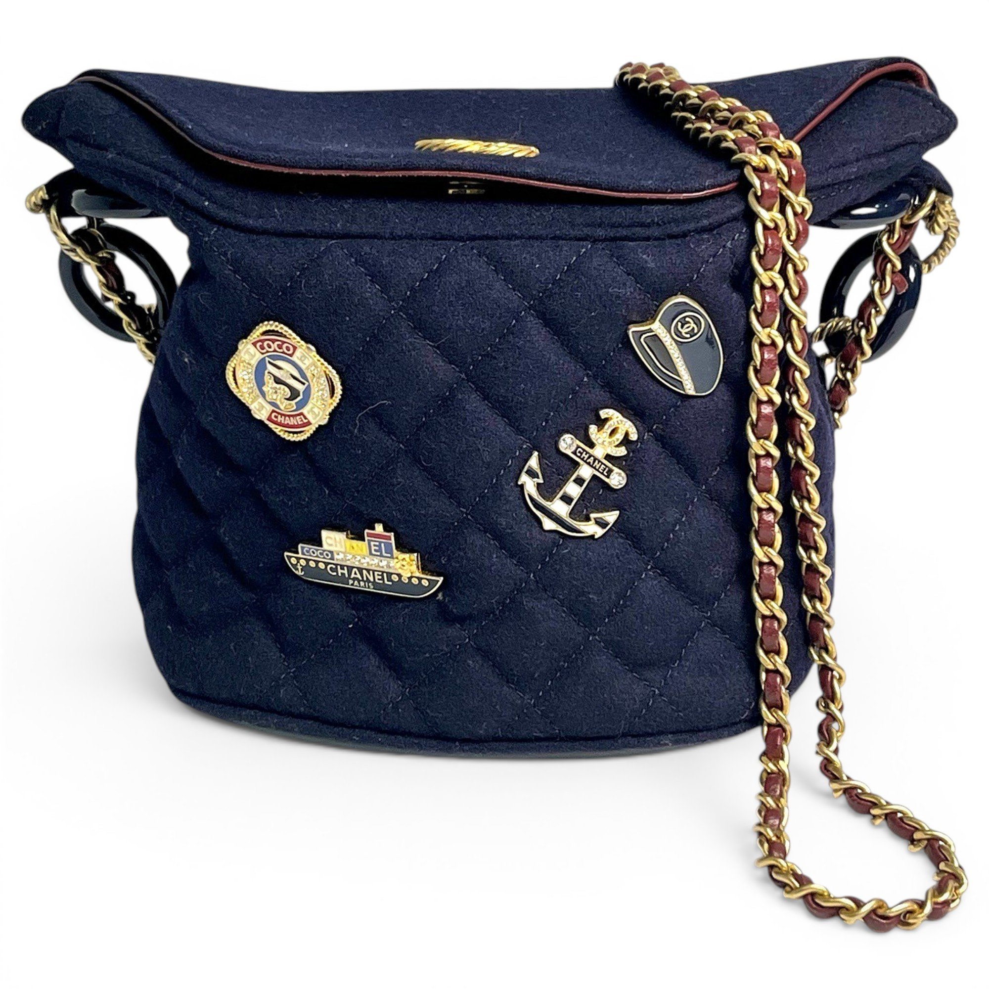 Gabrielle Bucket tweed crossbody bag