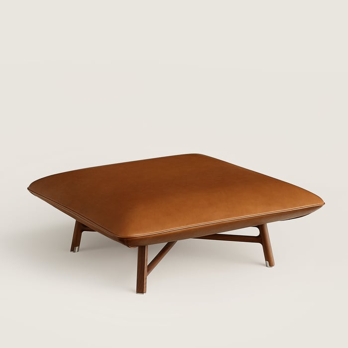 Fauve Les Necessaires d'Hermès "Carre d'Assise" Low Stool, Medium Model