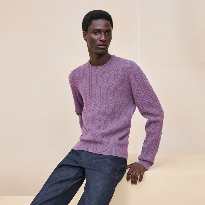 Cashmere "Torsades et H Fantome" crewneck sweater