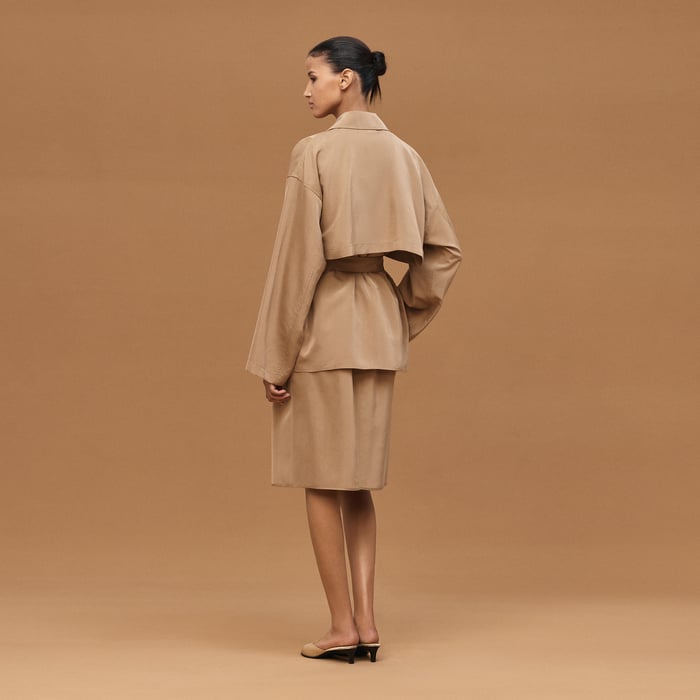 Beige Zénith Short Safari Coat