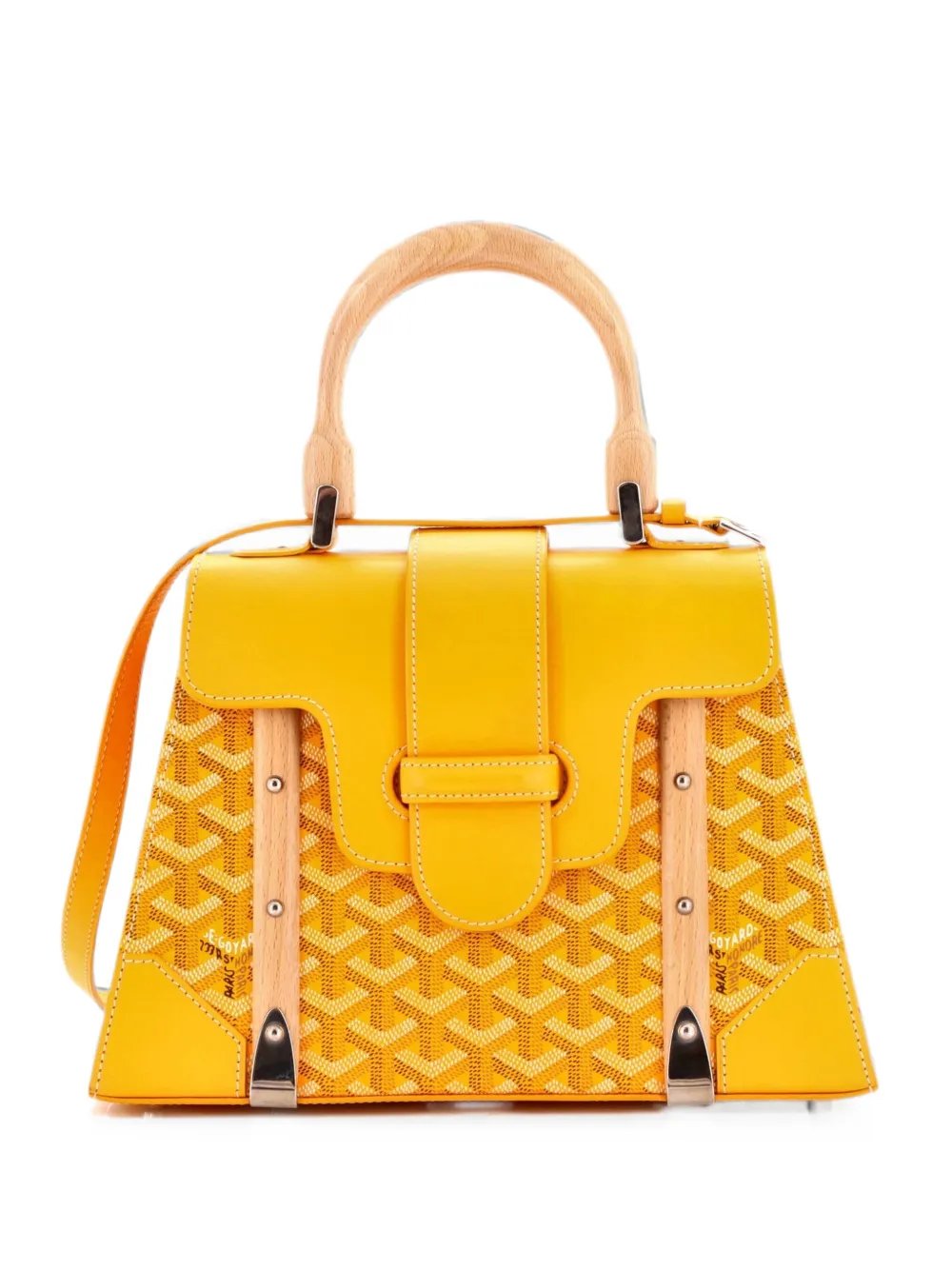Goyard Saigon Top Handle Bag Coated Canvas with Leather PM satchel